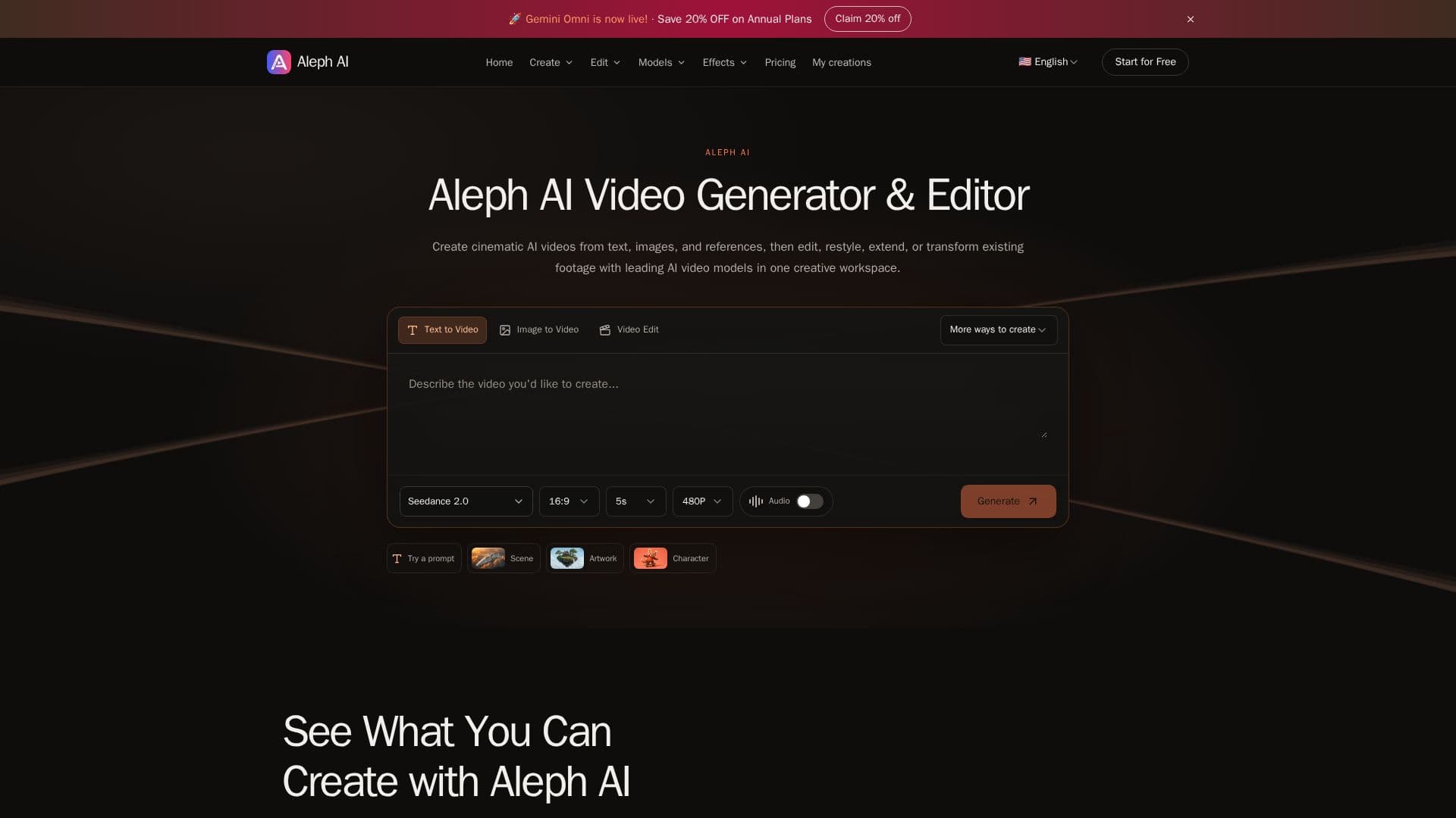 Gerador de Vídeos Aleph AI screenshot