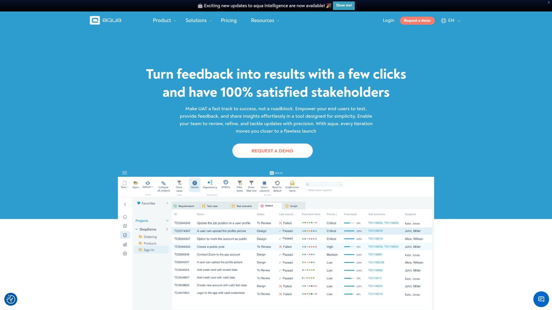 Aqua ALM - Gestão de Testes com Inteligência Artificial screenshot