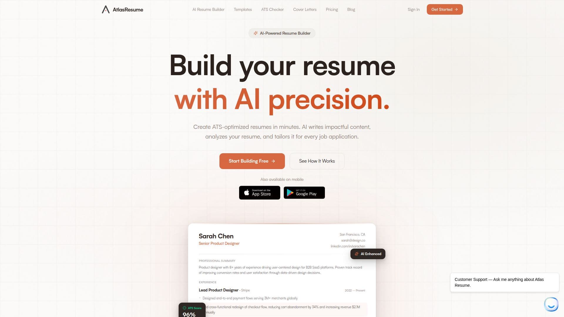 AtlasResume — Criador de Currículos com IA screenshot