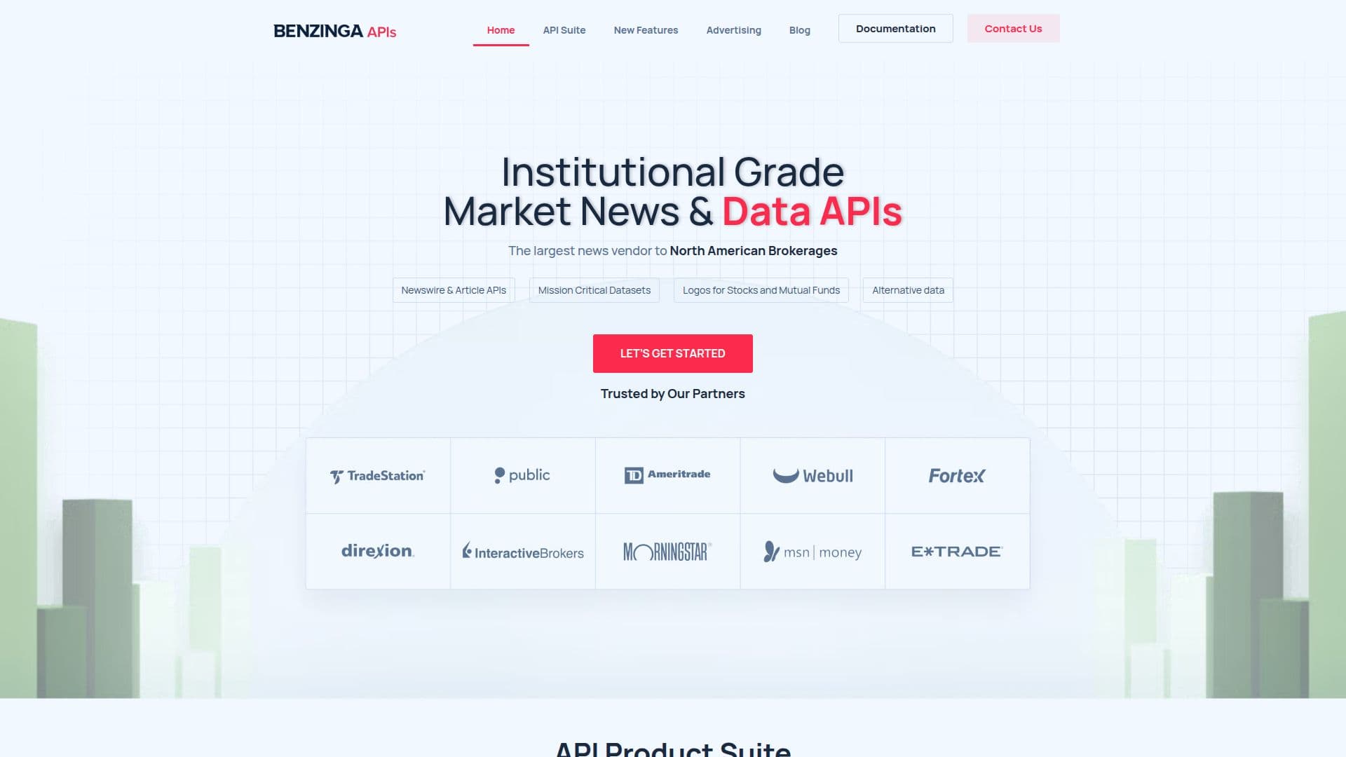 APIs do Mercado Financeiro Benzinga screenshot