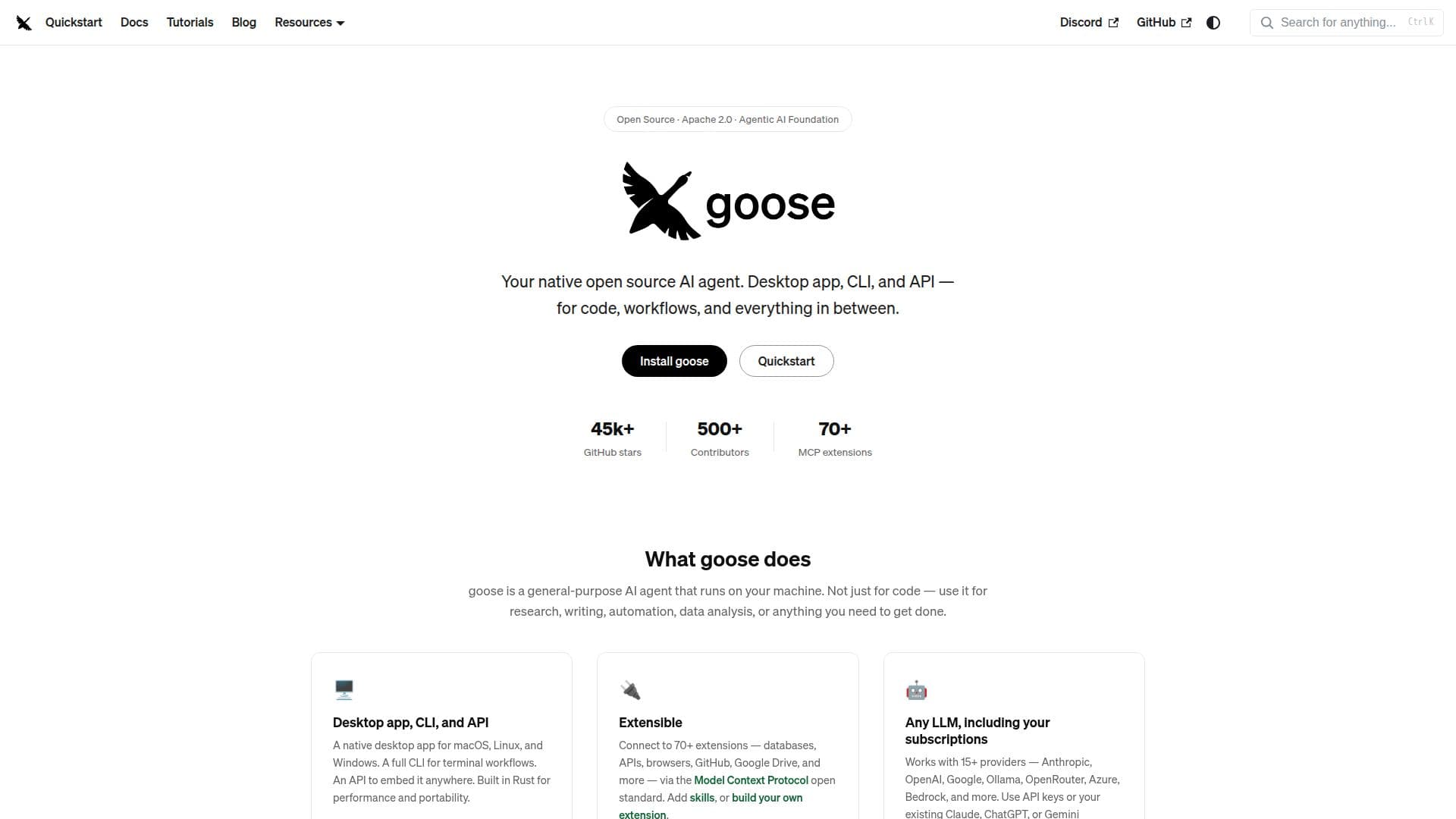 Goose AI Agent screenshot