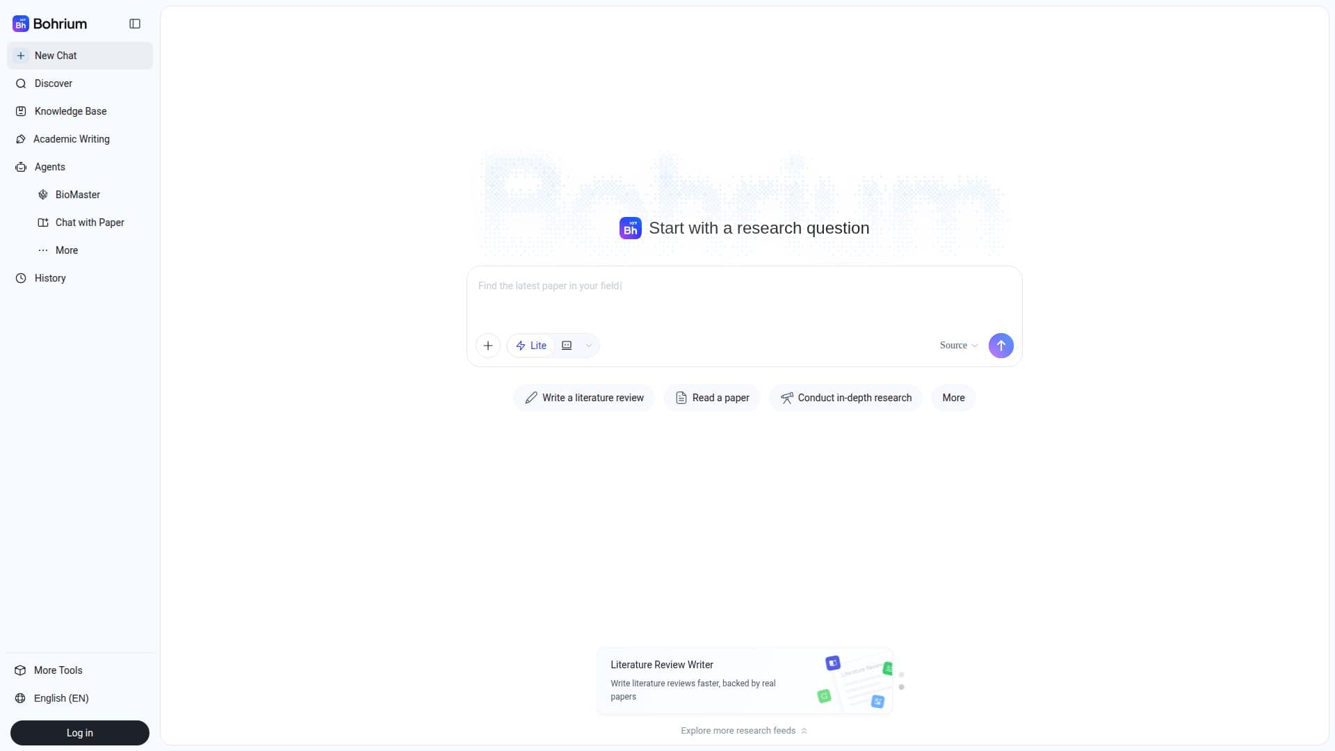 Plataforma de Pesquisa AI Bohrium screenshot