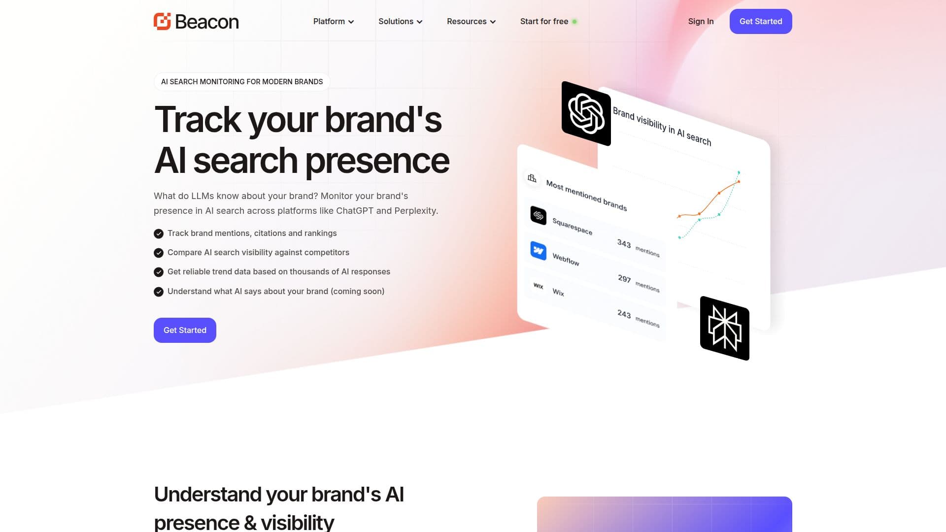 BrandBeacon AI Search Tracker screenshot