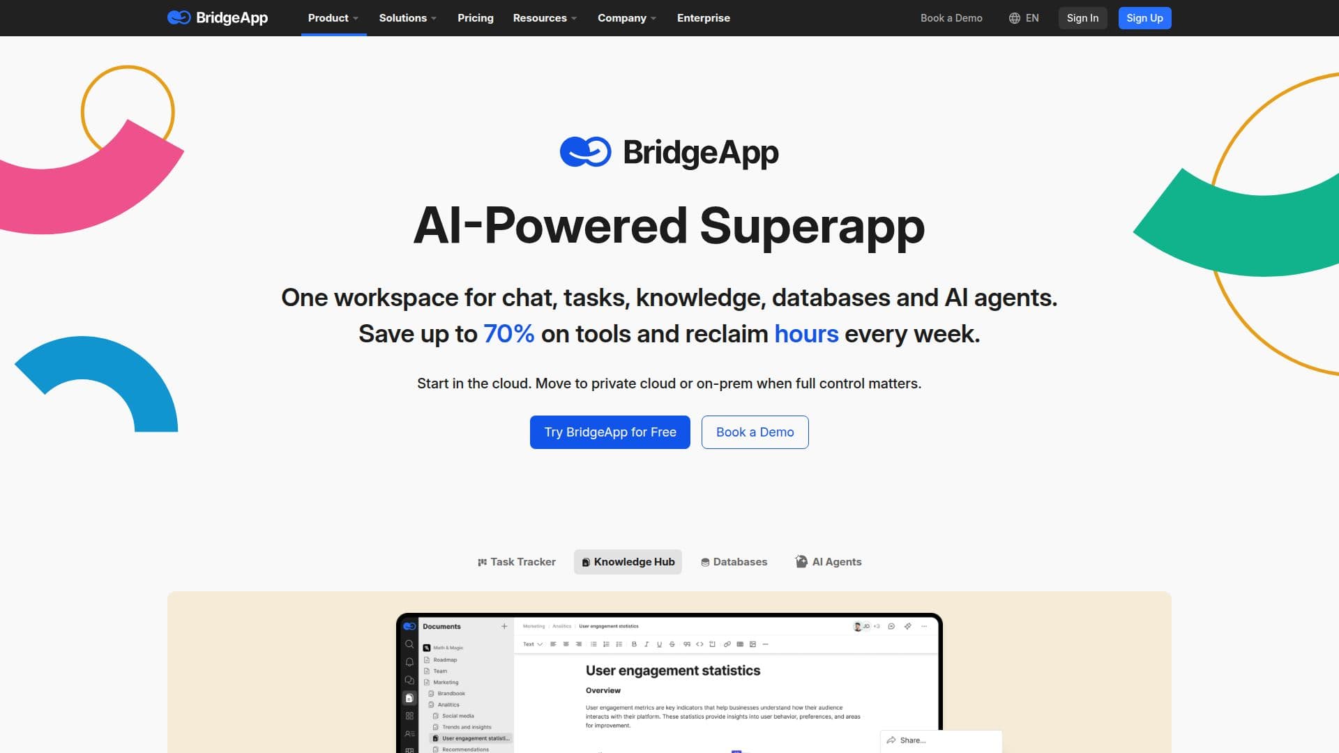 BridgeApp — Espaço de Trabalho On Premise para Equipes screenshot