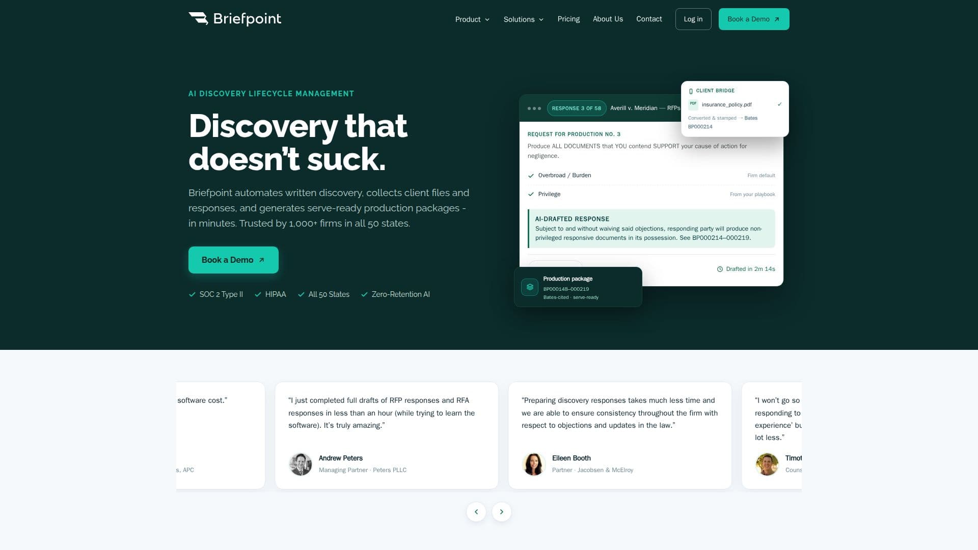 Briefpoint | Software de Descoberta com IA screenshot