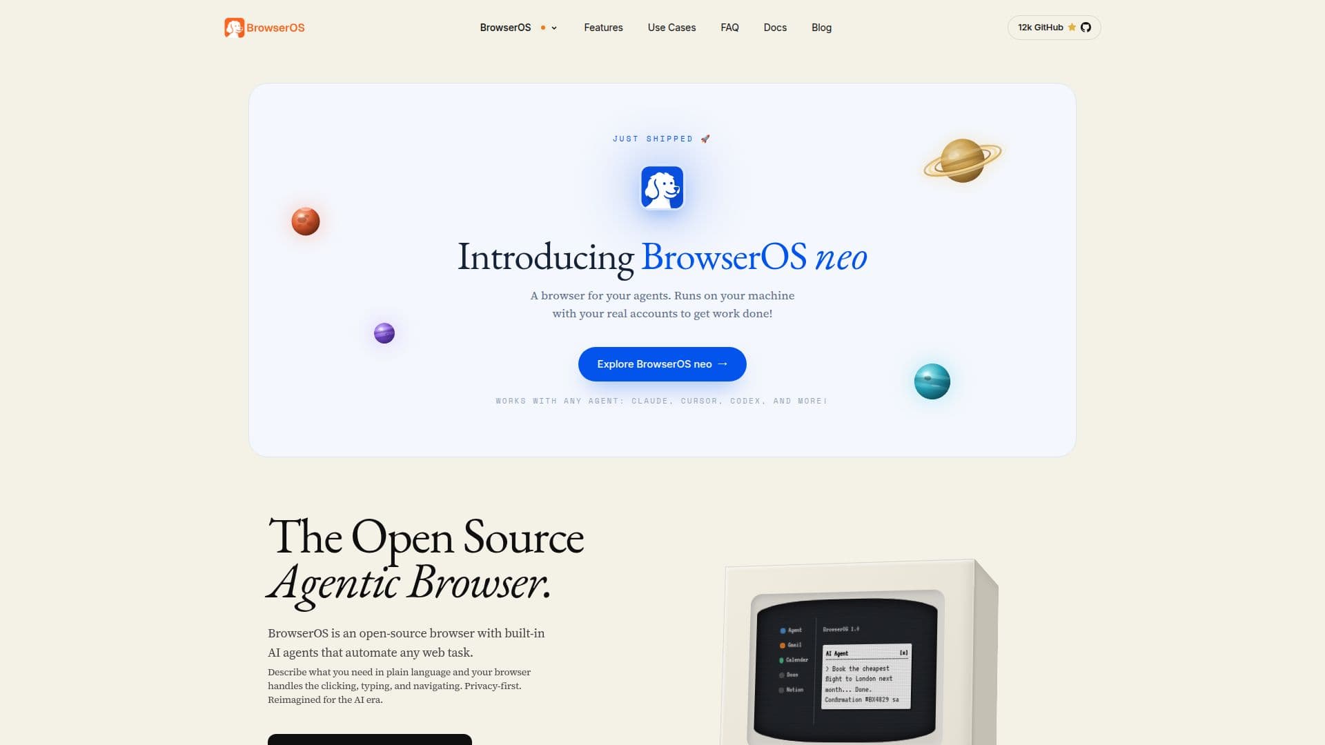 BrowserOS - Navegador de IA de Código Aberto screenshot