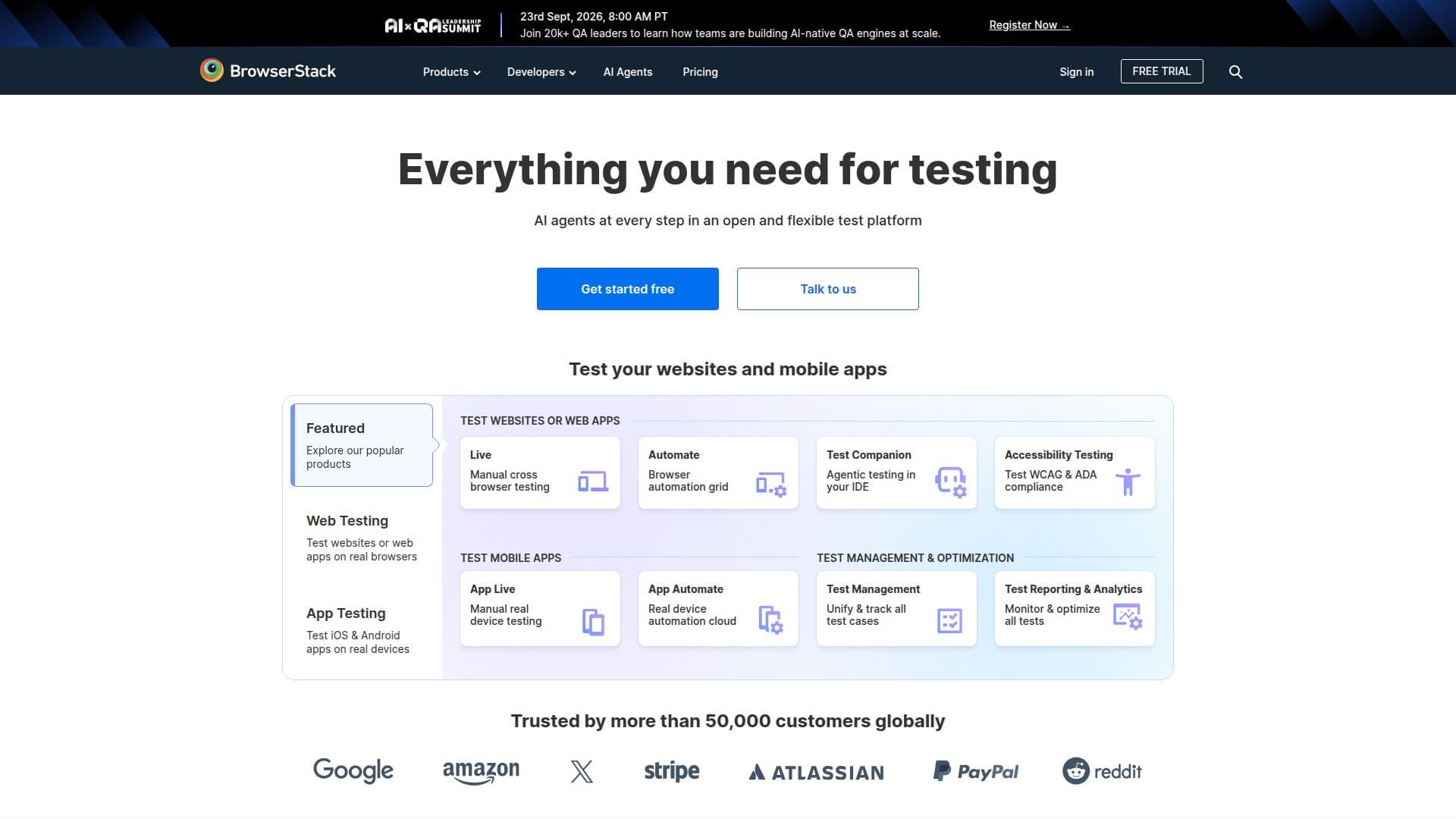 Plataforma de Testes BrowserStack screenshot