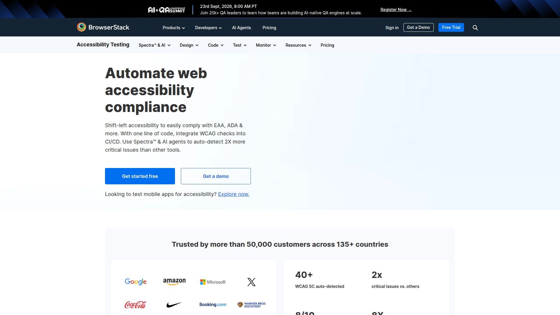 Teste de Acessibilidade do BrowserStack screenshot
