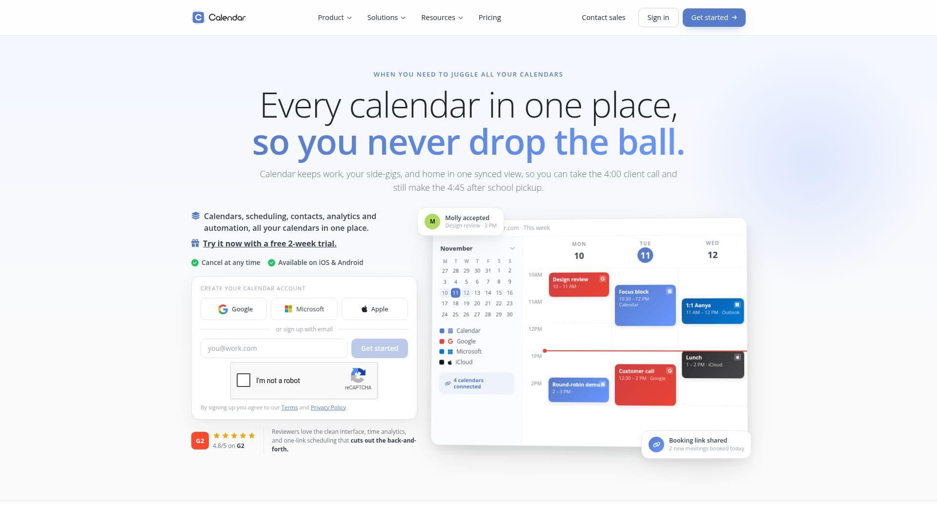 Calendário: Software de Agendamento de Equipes screenshot