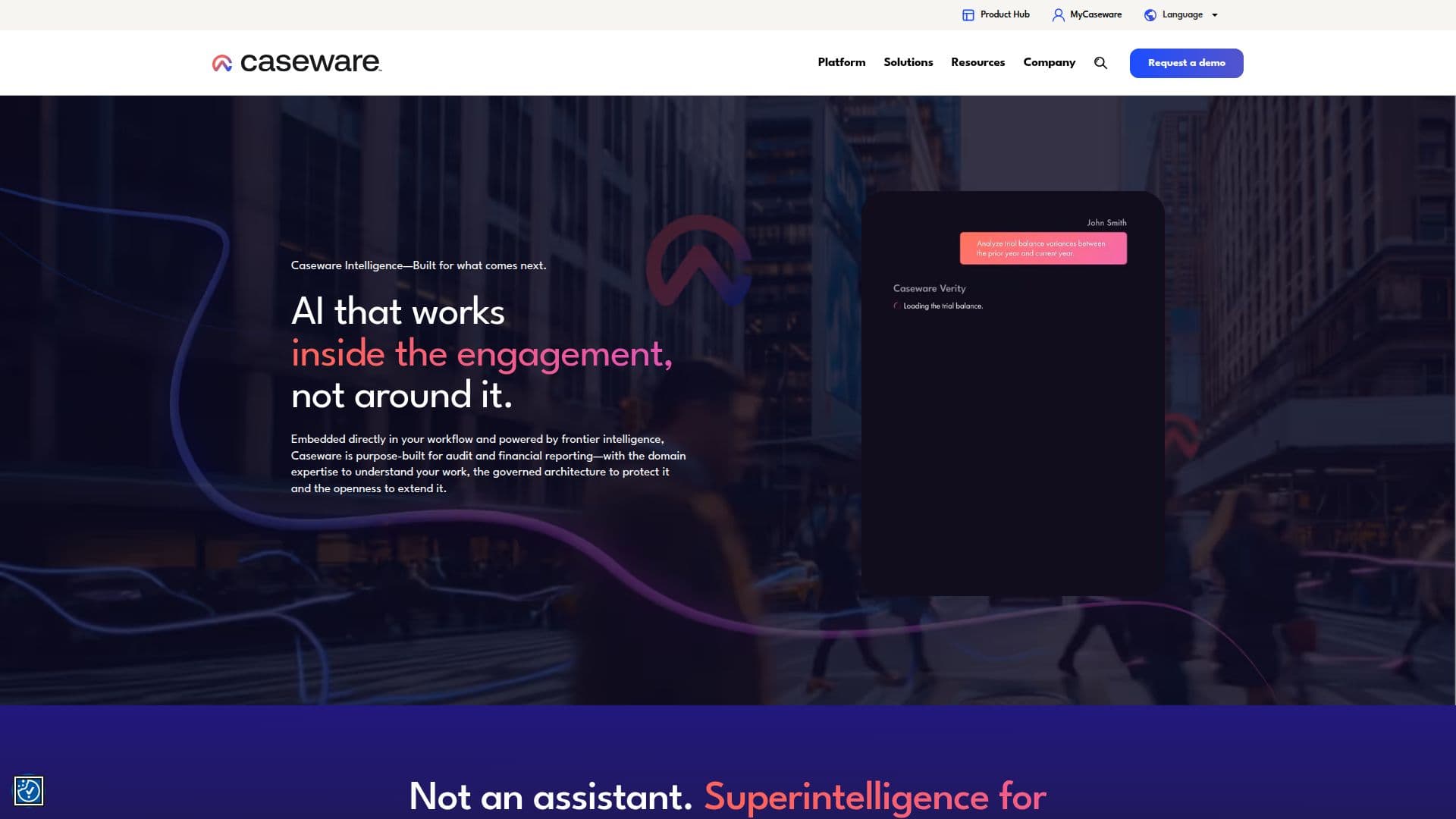 Plataforma Caseware AI screenshot