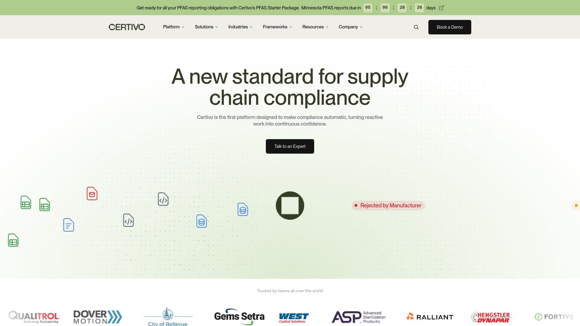 Certivo Compliance Platform screenshot