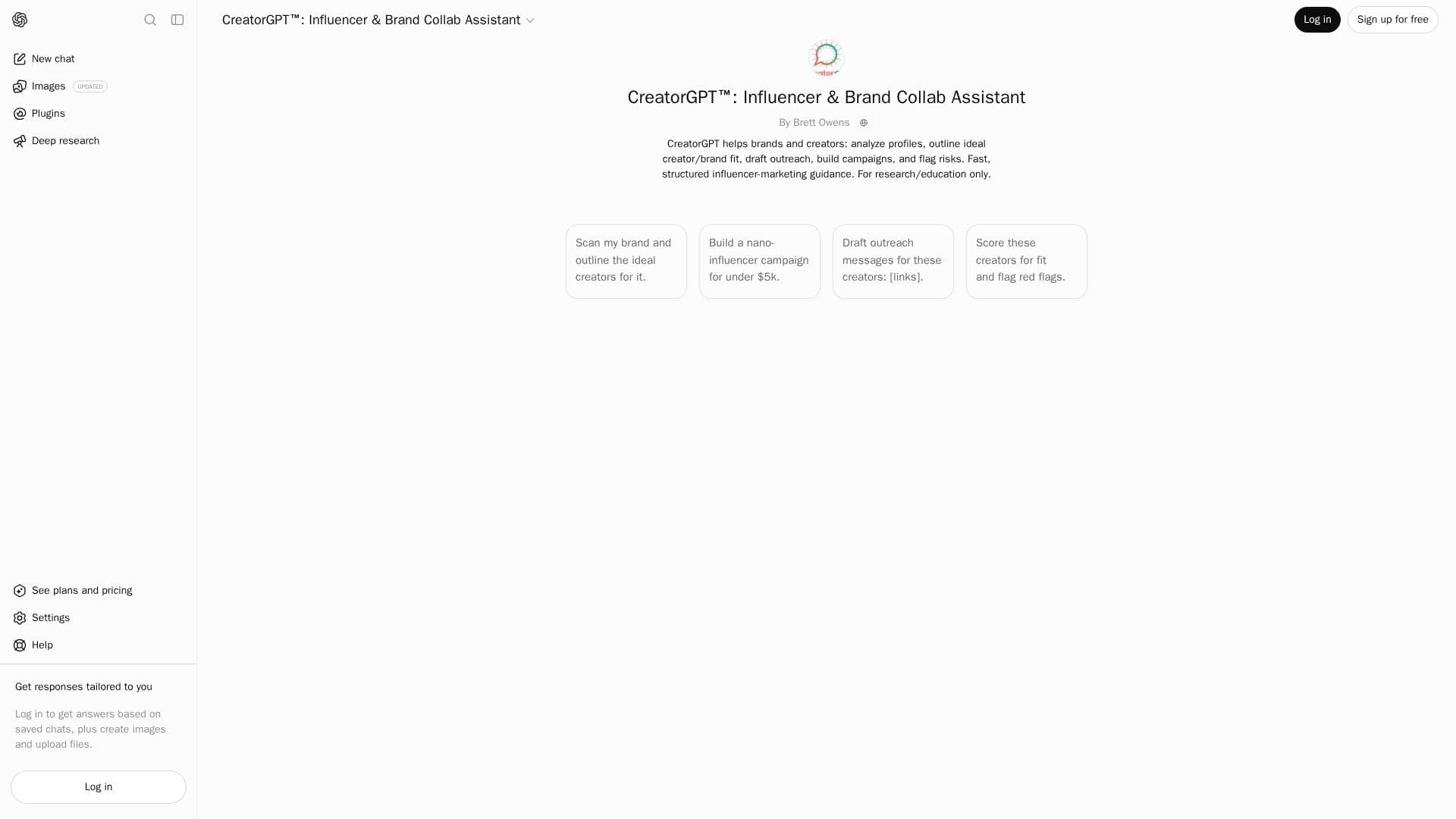 CreatorGPT Assistente de Influenciadores screenshot