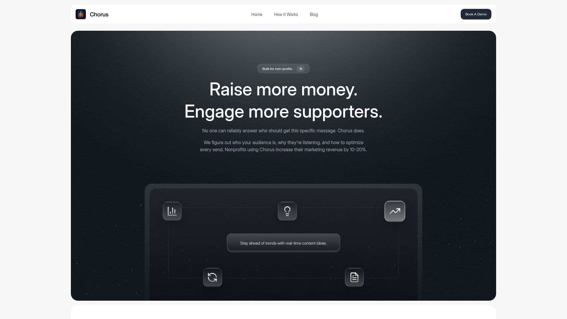 Chorus — Inteligência de Marketing para Organizações Sem Fins Lucrativos screenshot