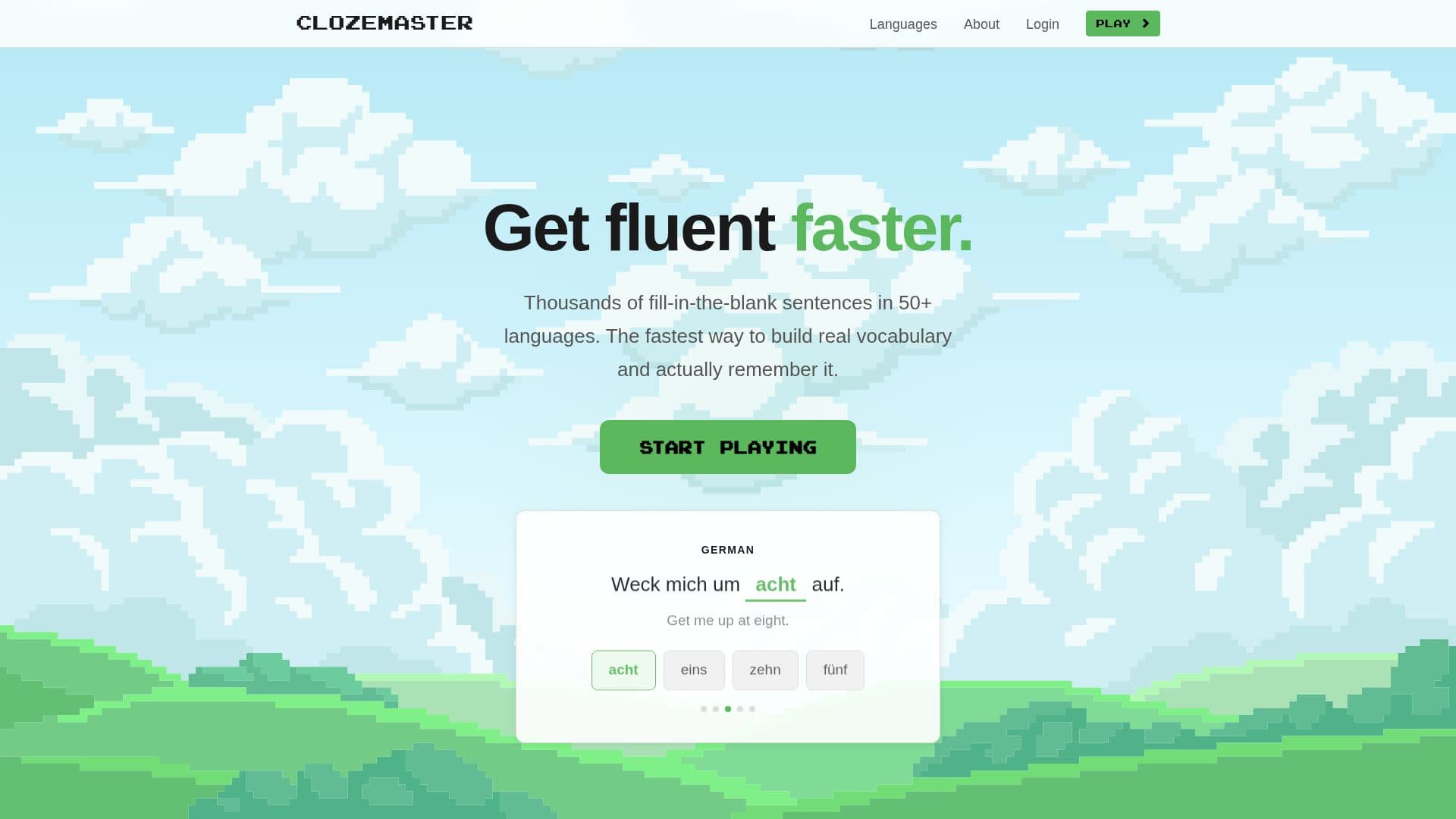 Clozemaster Aprendizado de Línguas screenshot