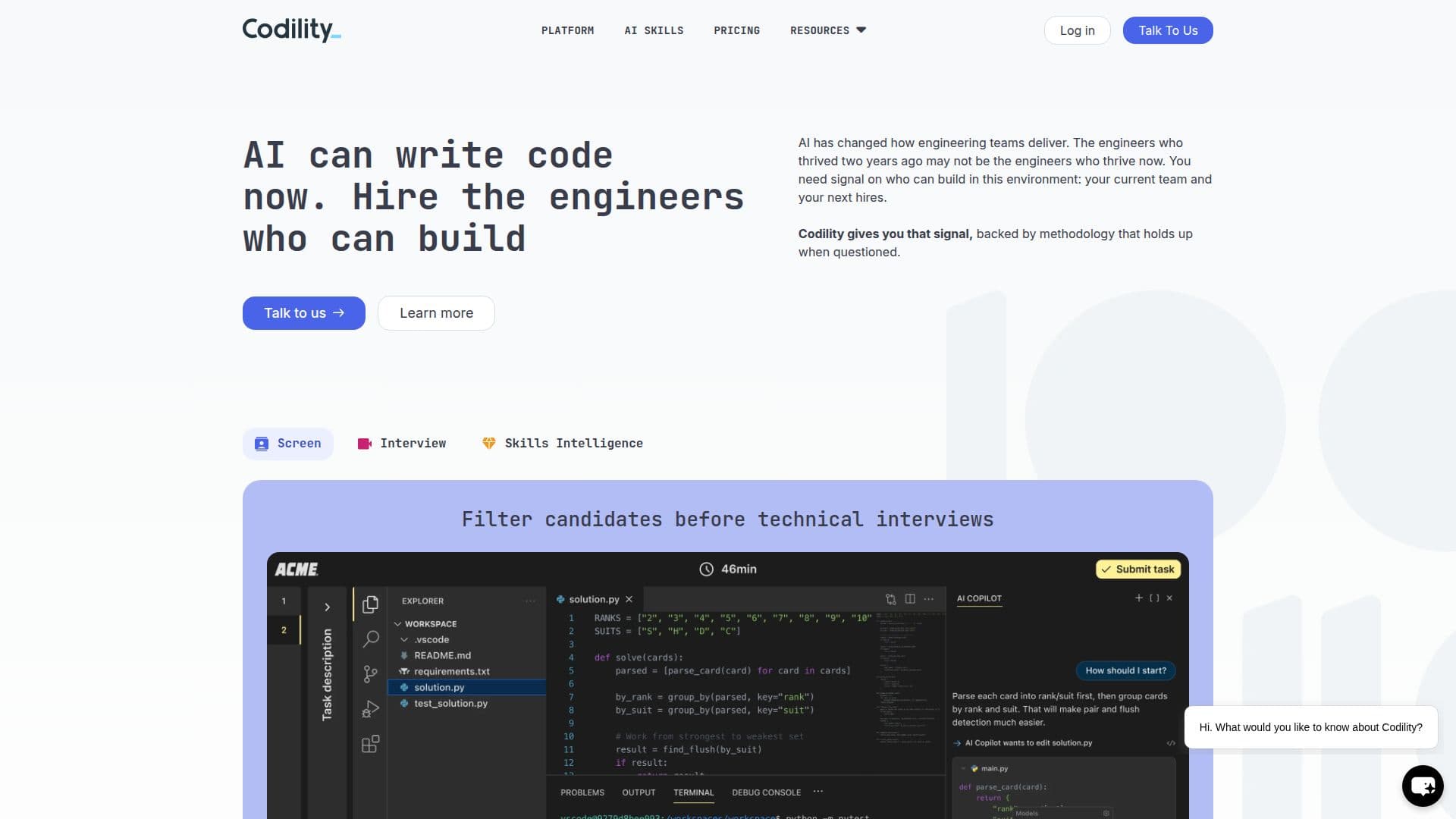 Codility: Testes de Codificação Online e Entrevistas screenshot