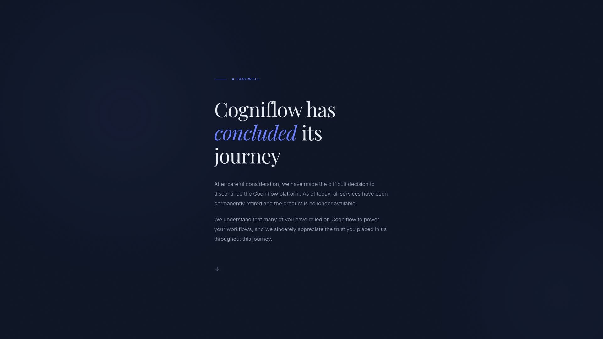 Cogniflow — Plataforma de IA Descontinuada screenshot
