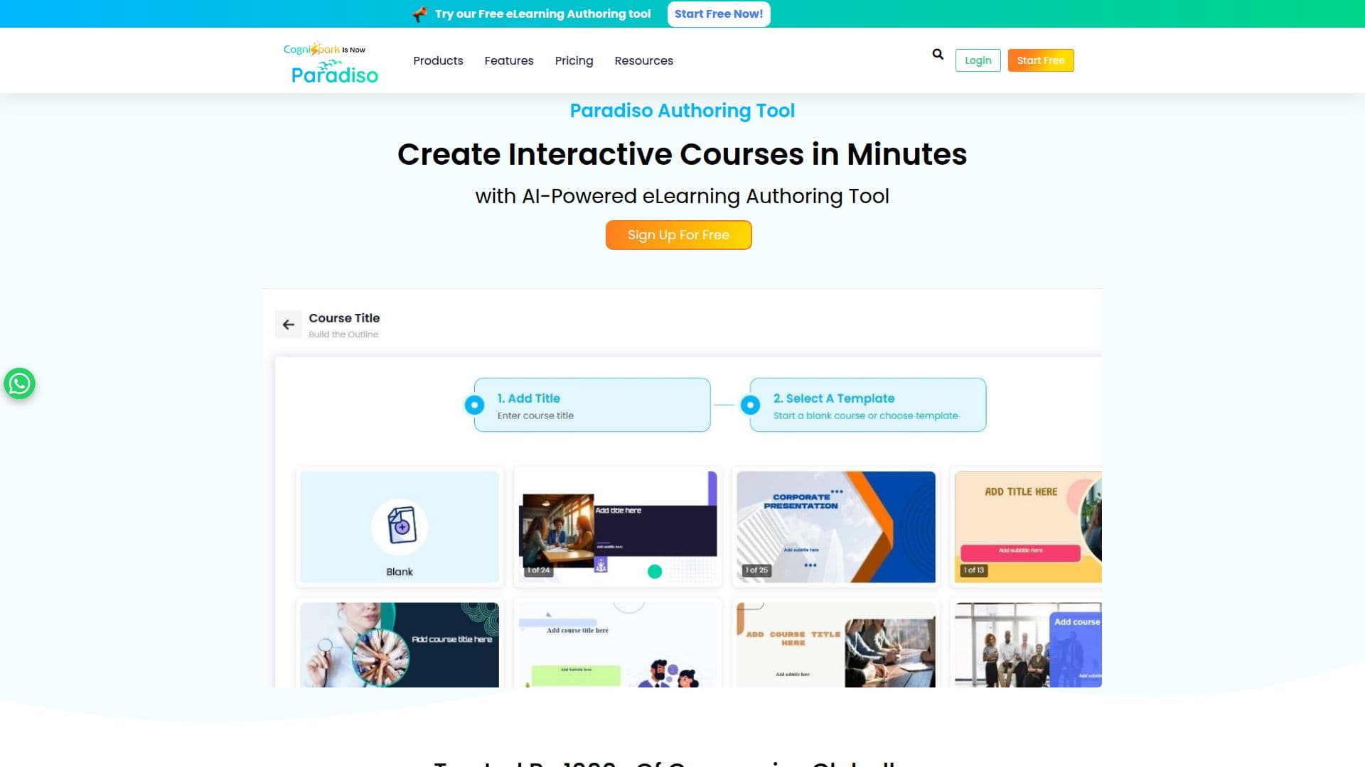 CogniSpark AI eLearning Tool screenshot