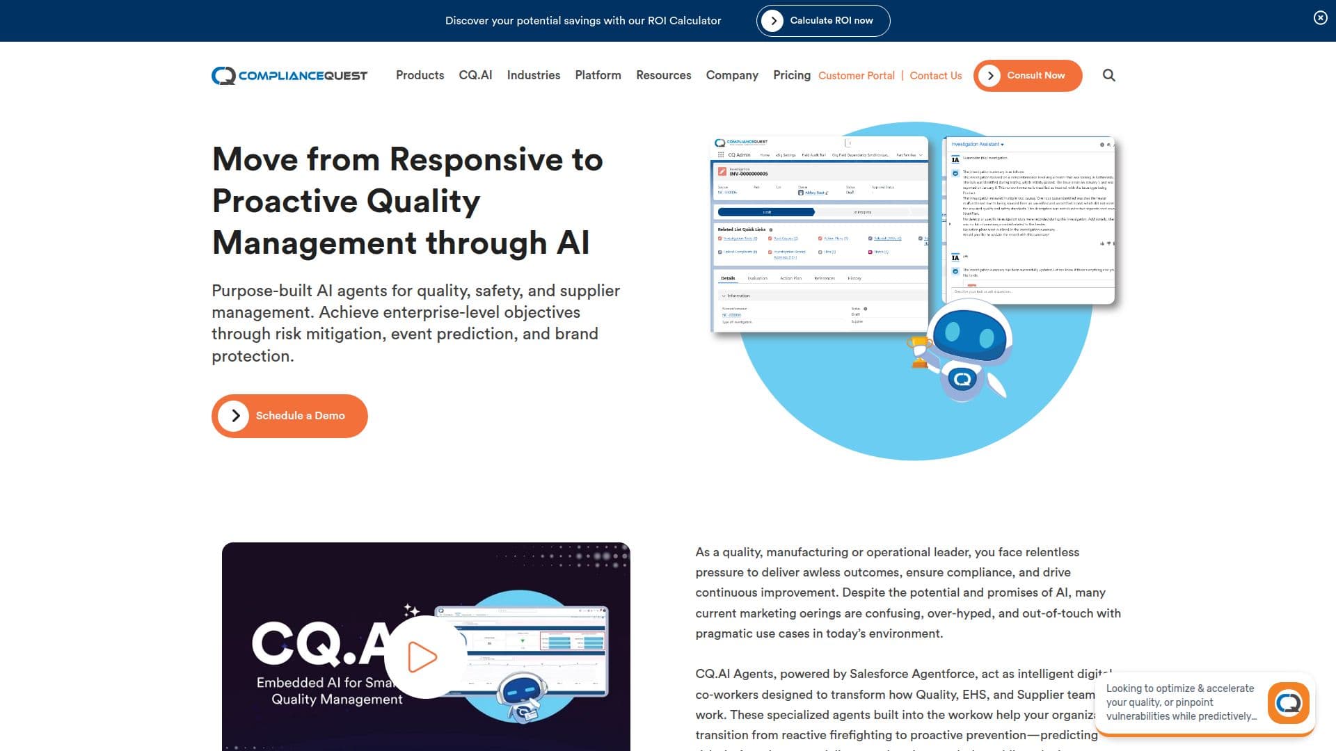 ComplianceQuest CQ.AI Agents screenshot