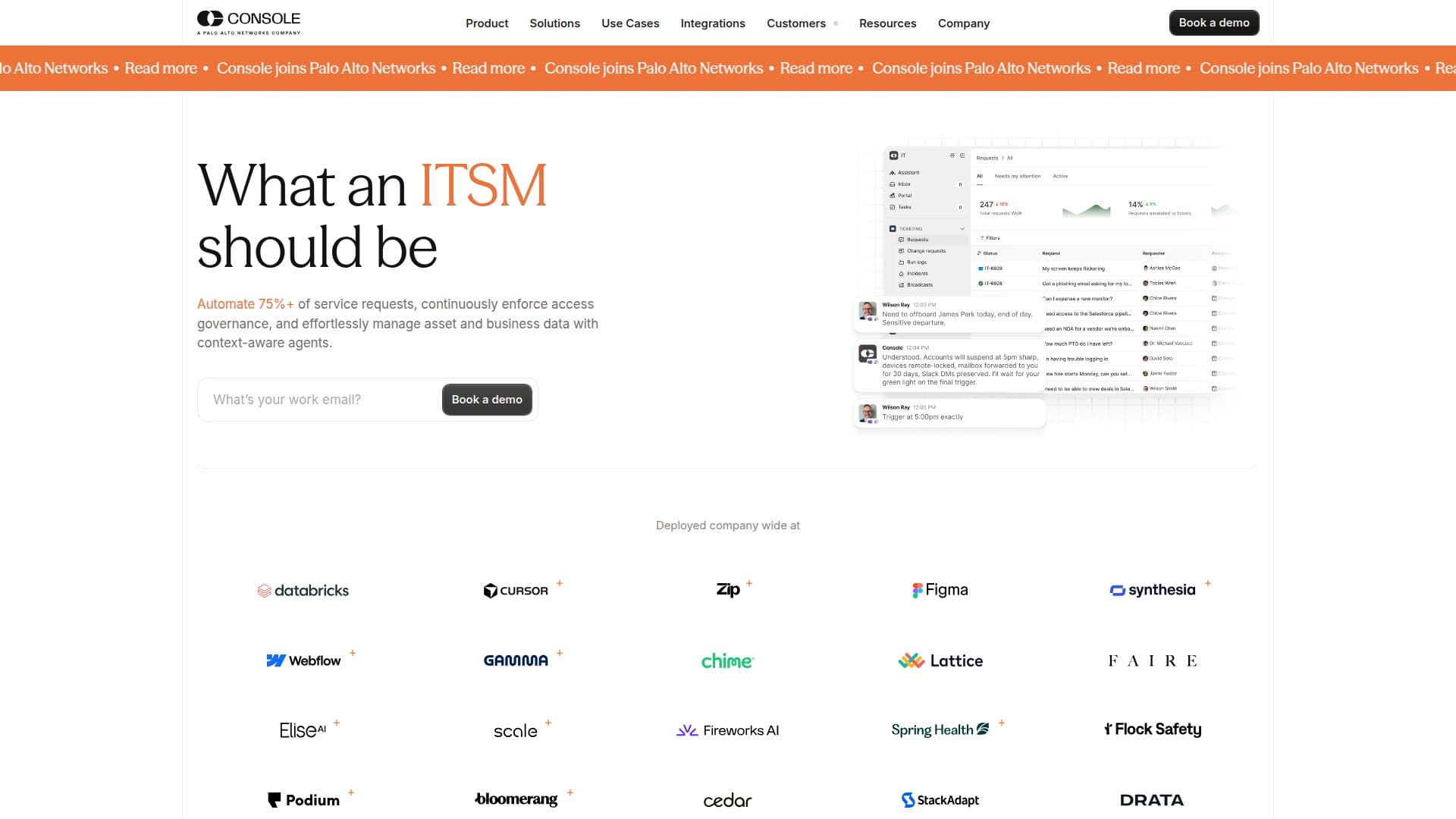 Console | ITSM Nativo em IA screenshot