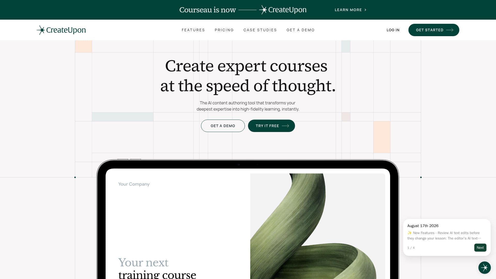 Ferramenta de Criação de Cursos CreateUpon screenshot