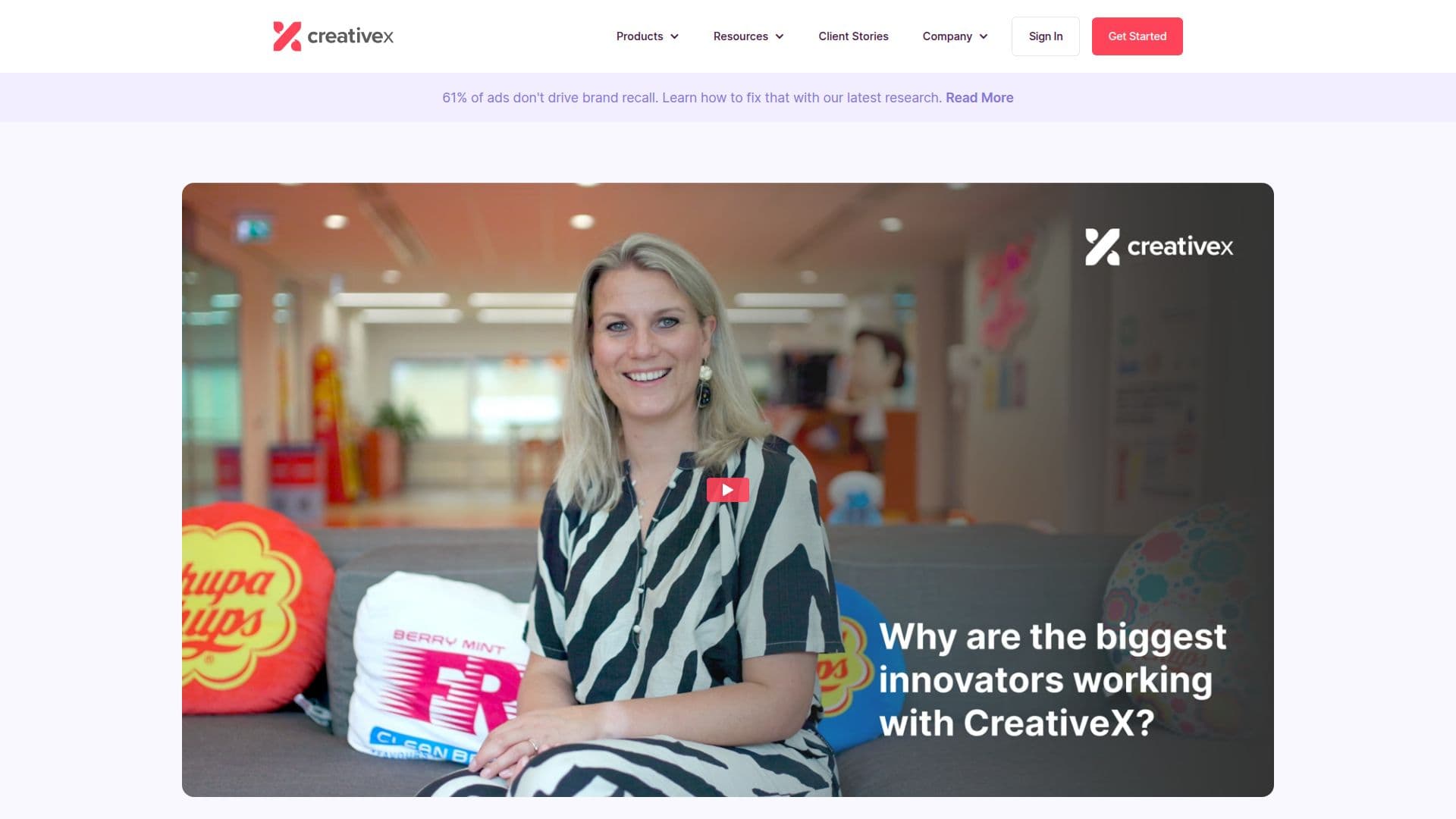 Plataforma CreativeX AI screenshot