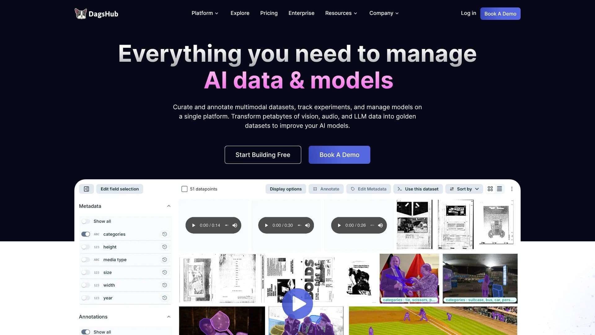 DagsHub: Plataforma de Gestão de IA Multimodal screenshot