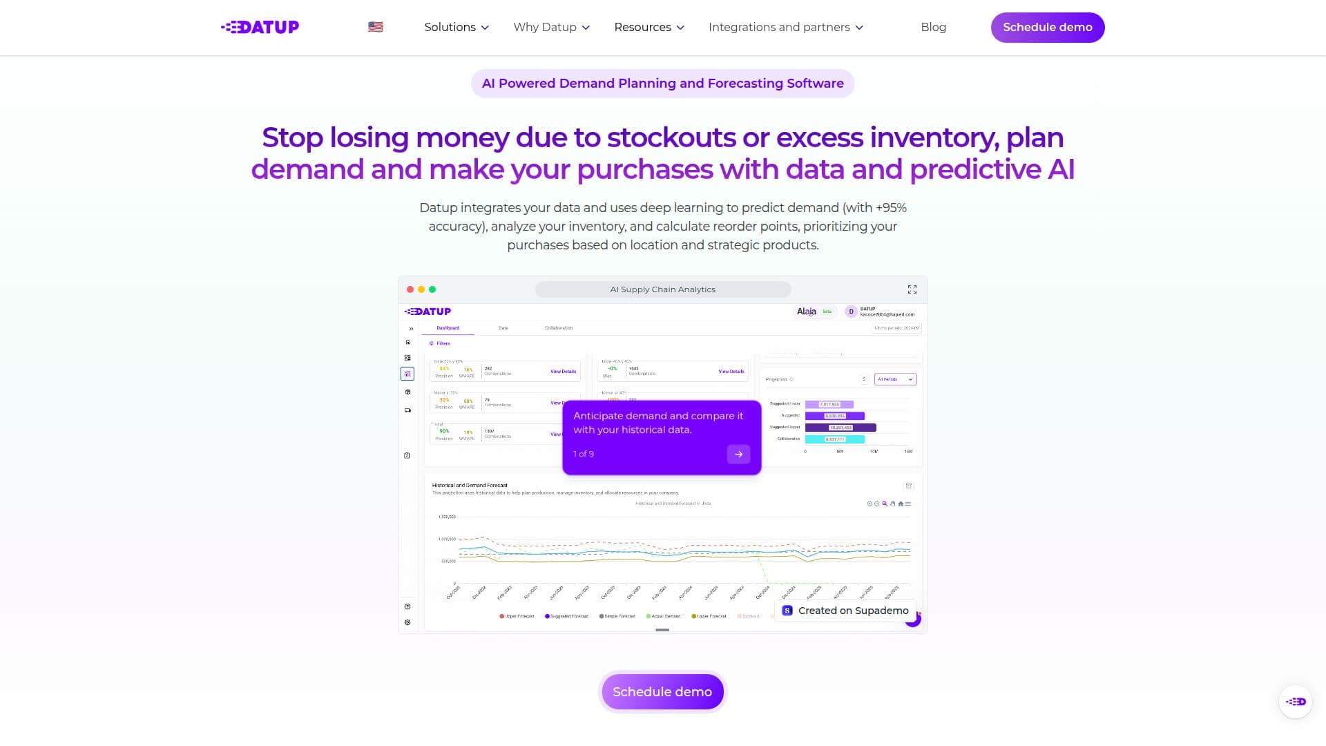 Software de Planejamento de Demanda Datup AI screenshot