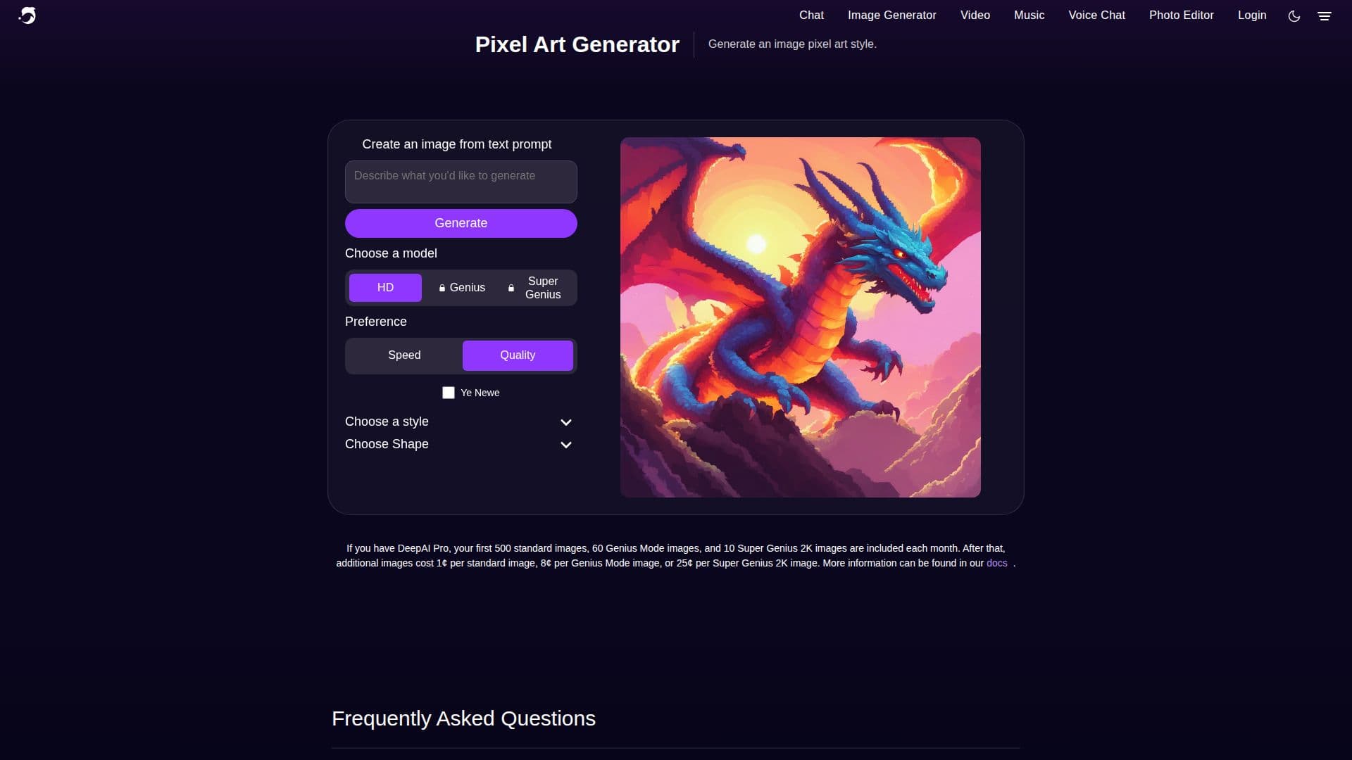 Gerador de Arte em Pixel DeepAI screenshot