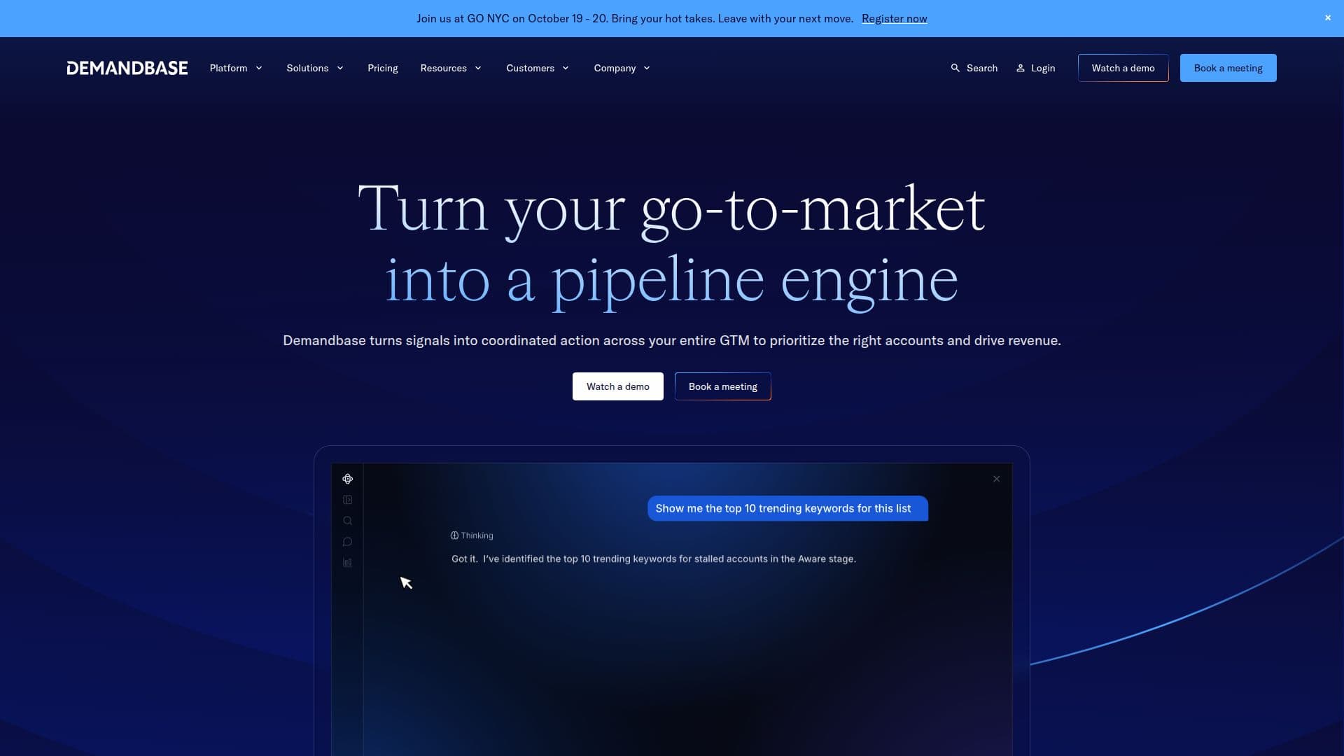 Plataforma ABM Demandbase screenshot