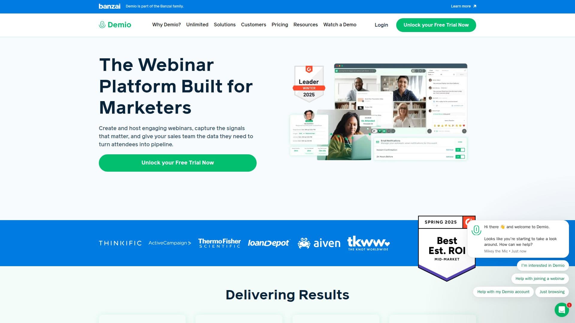 Software de Webinar Demio screenshot