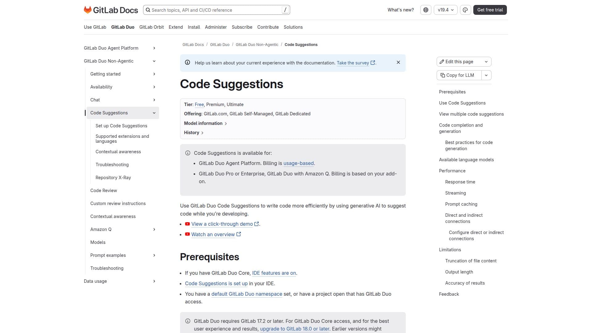 GitLab Code Suggestions screenshot