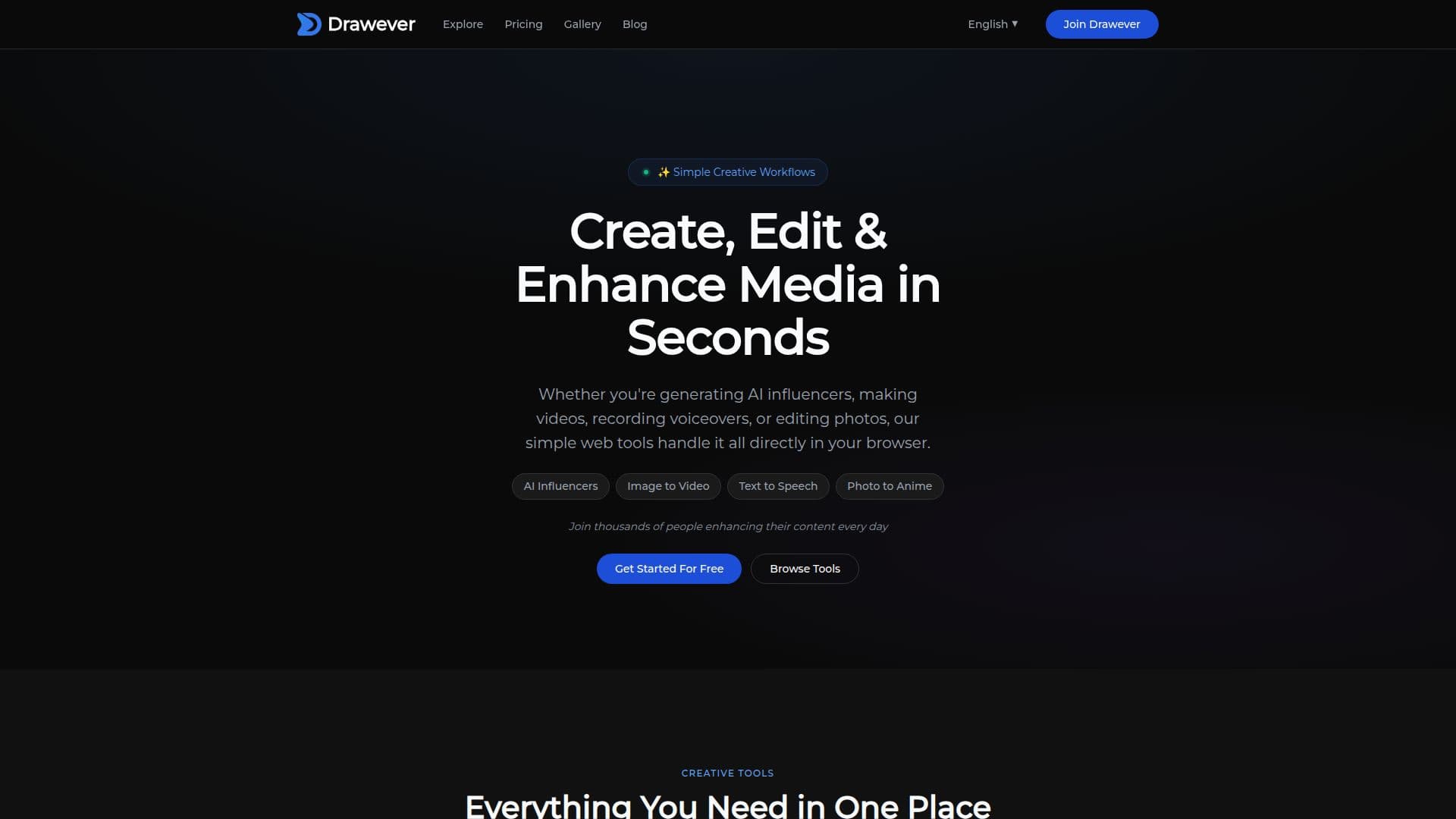 Drawever — Ferramentas Criativas de IA Online screenshot