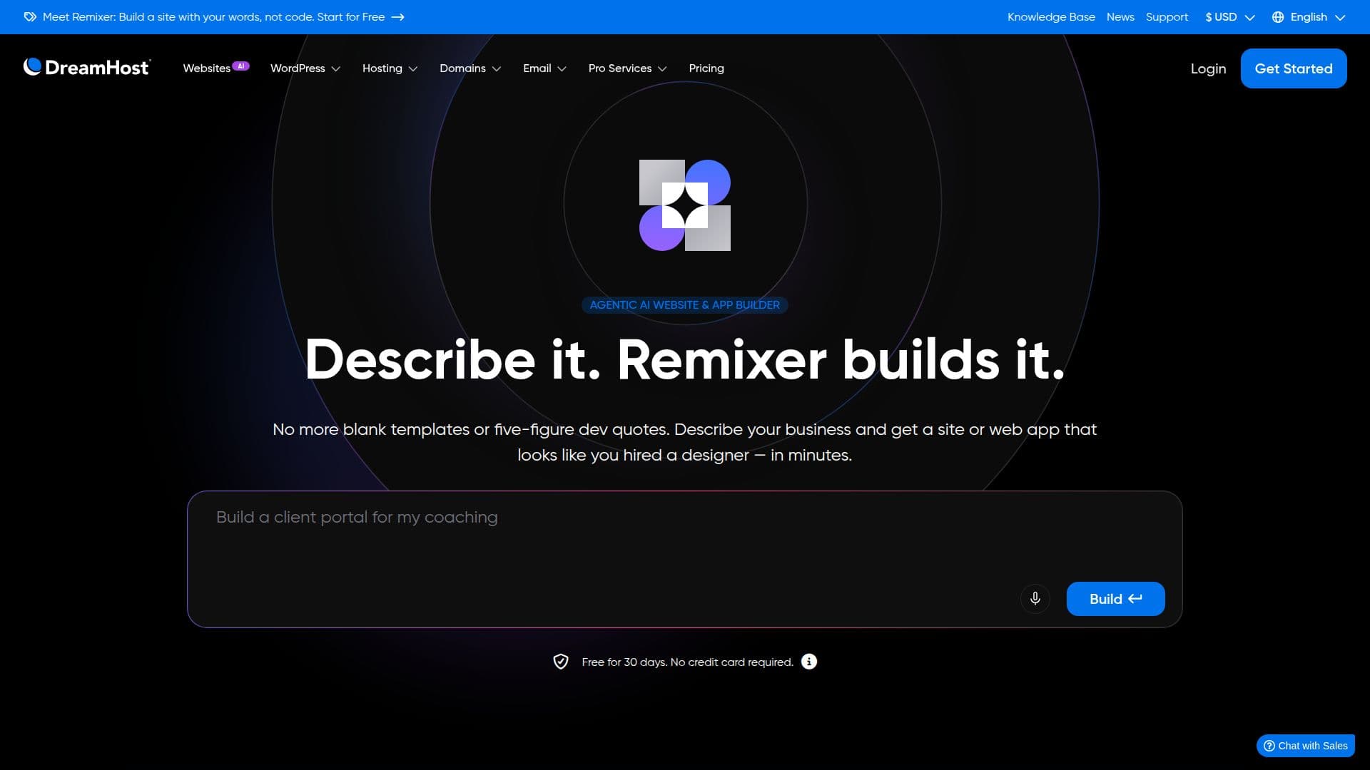 DreamHost Liftoff — Criador de Sites e Aplicativos com IA screenshot