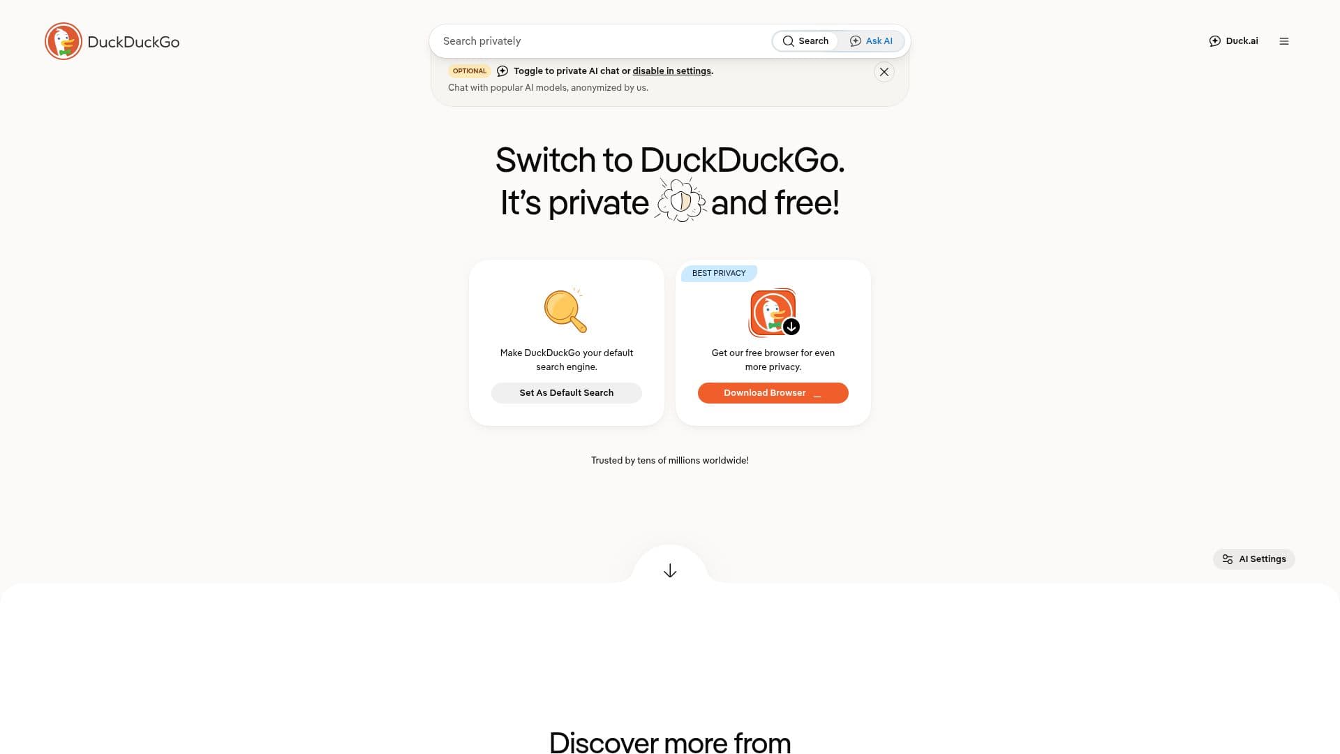 Navegador DuckDuckGo screenshot