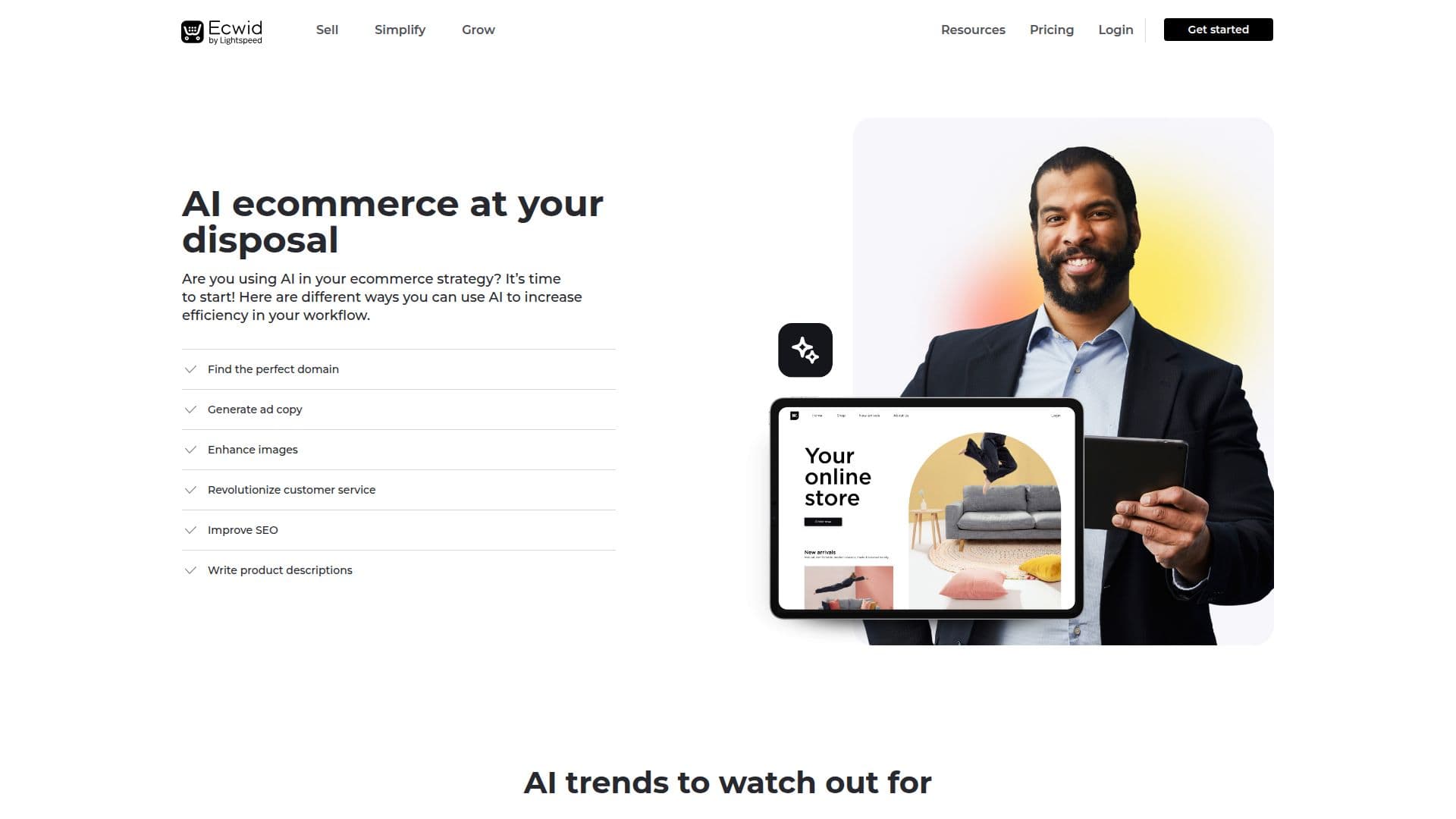 Plataforma de Ecommerce AI Ecwid screenshot