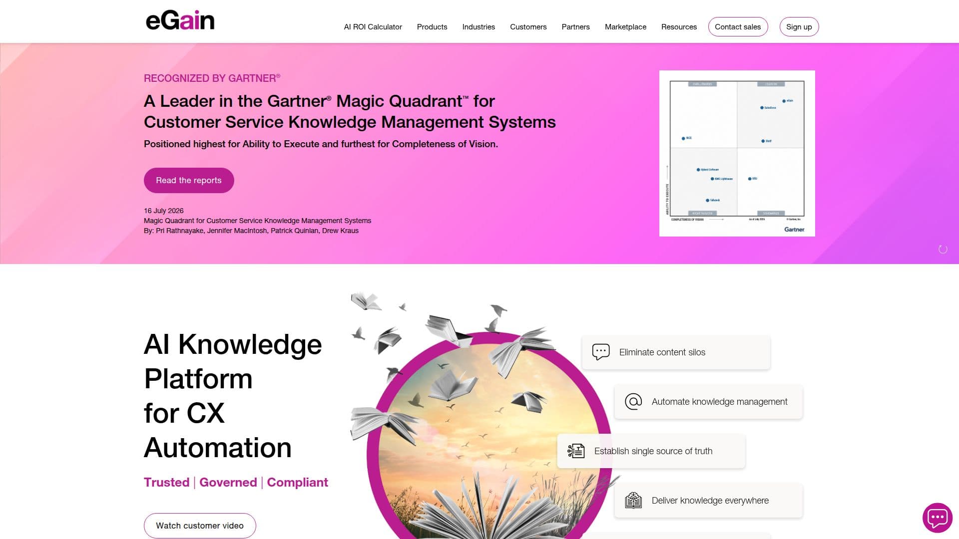 Plataforma de Conhecimento AI eGain screenshot
