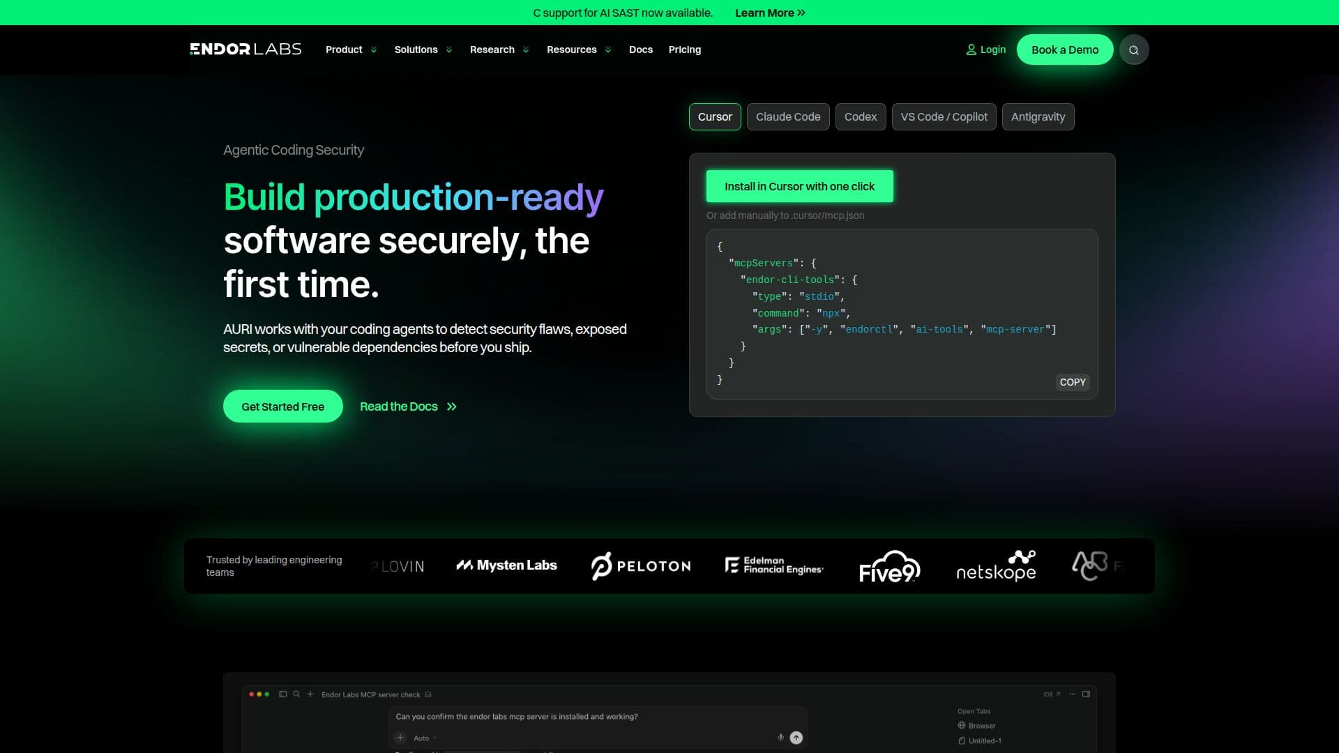 Endor Labs screenshot