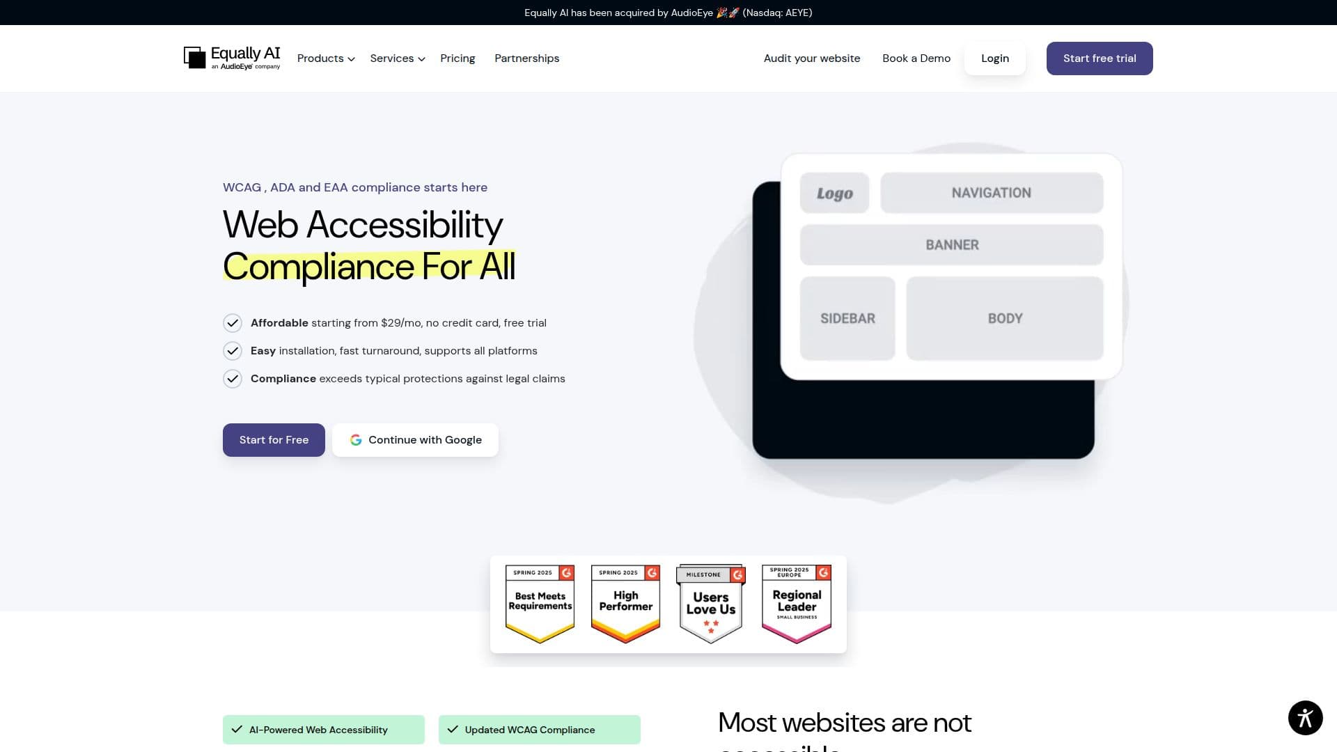 Equally AI - Plataforma de Acessibilidade Web screenshot