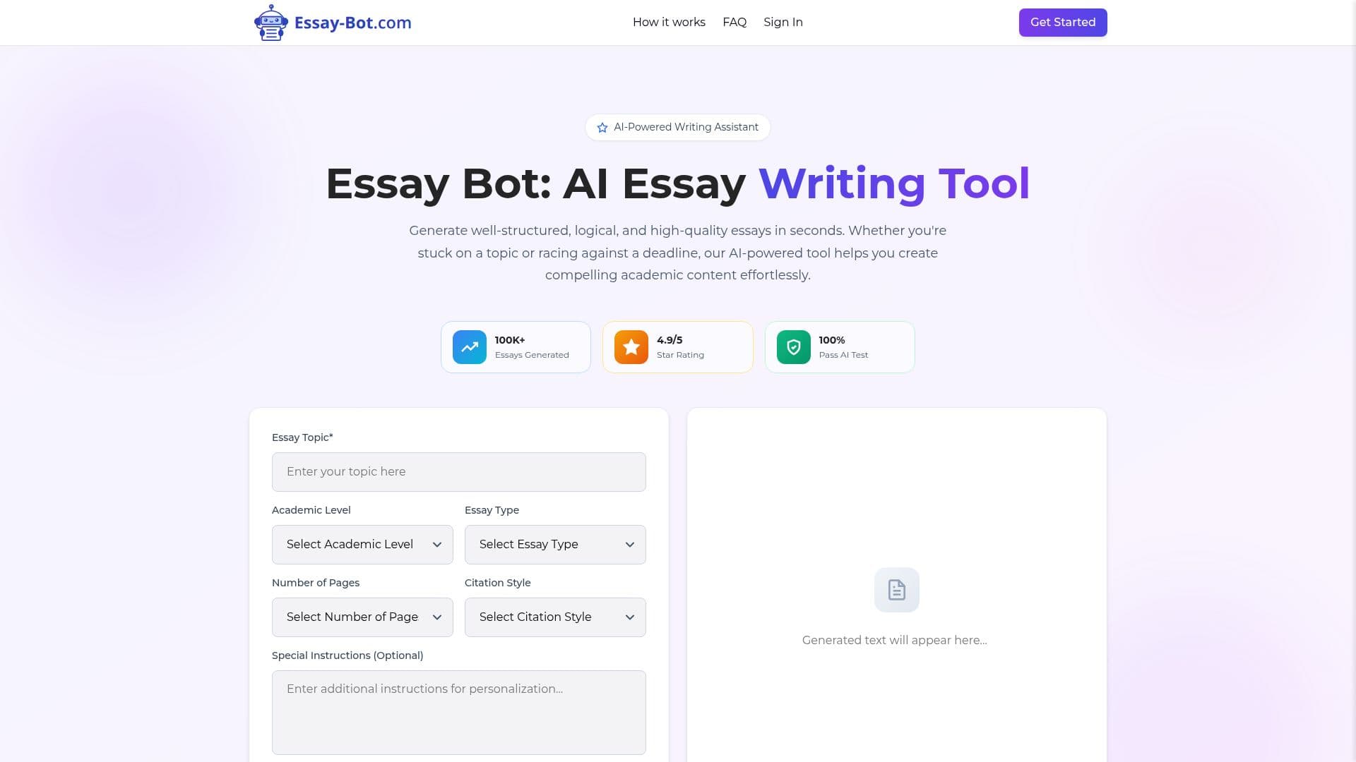 EssayBot - Ferramenta de Escrita de Ensaios com IA screenshot