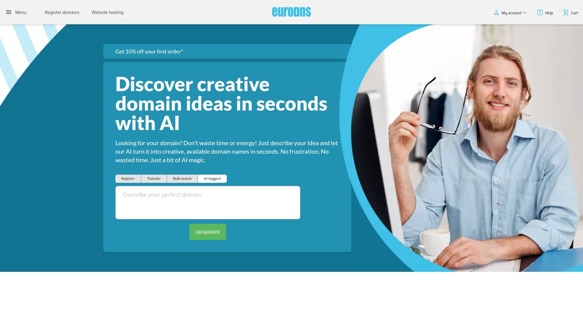 EuroDNS AI Domain Suggest screenshot
