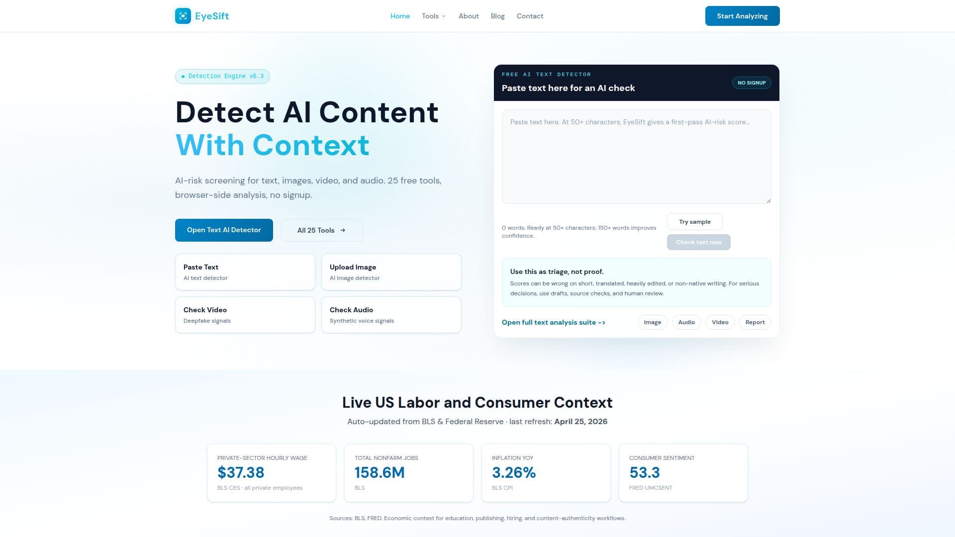 EyeSift AI Detector screenshot
