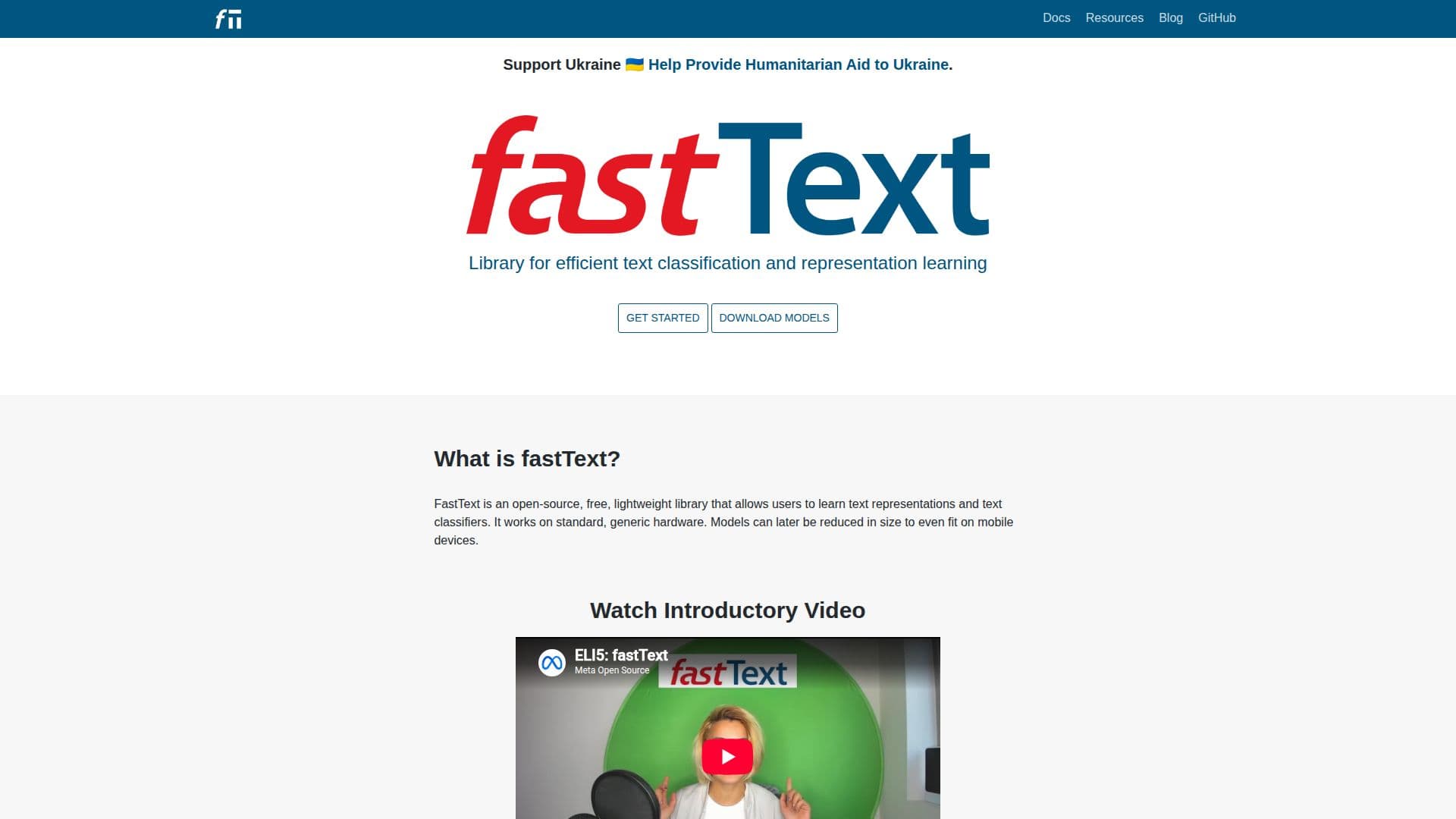Biblioteca fastText screenshot