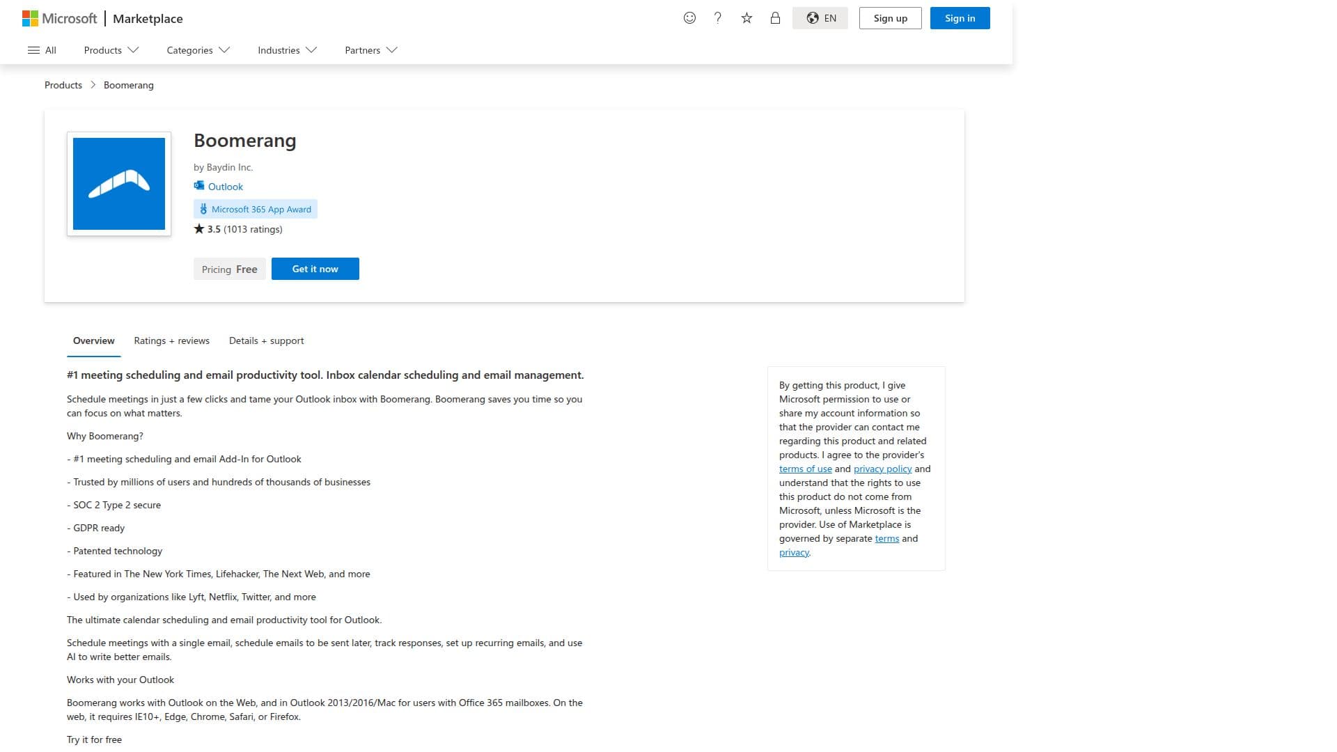 Boomerang para Outlook screenshot