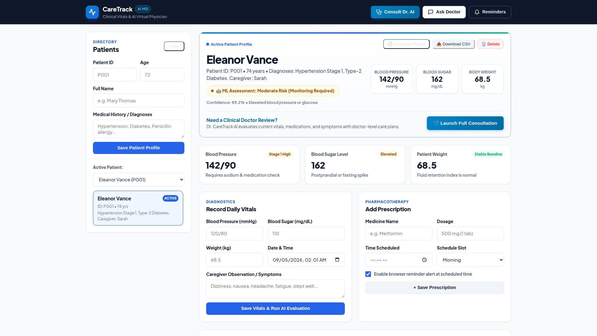 CareTrack AI screenshot
