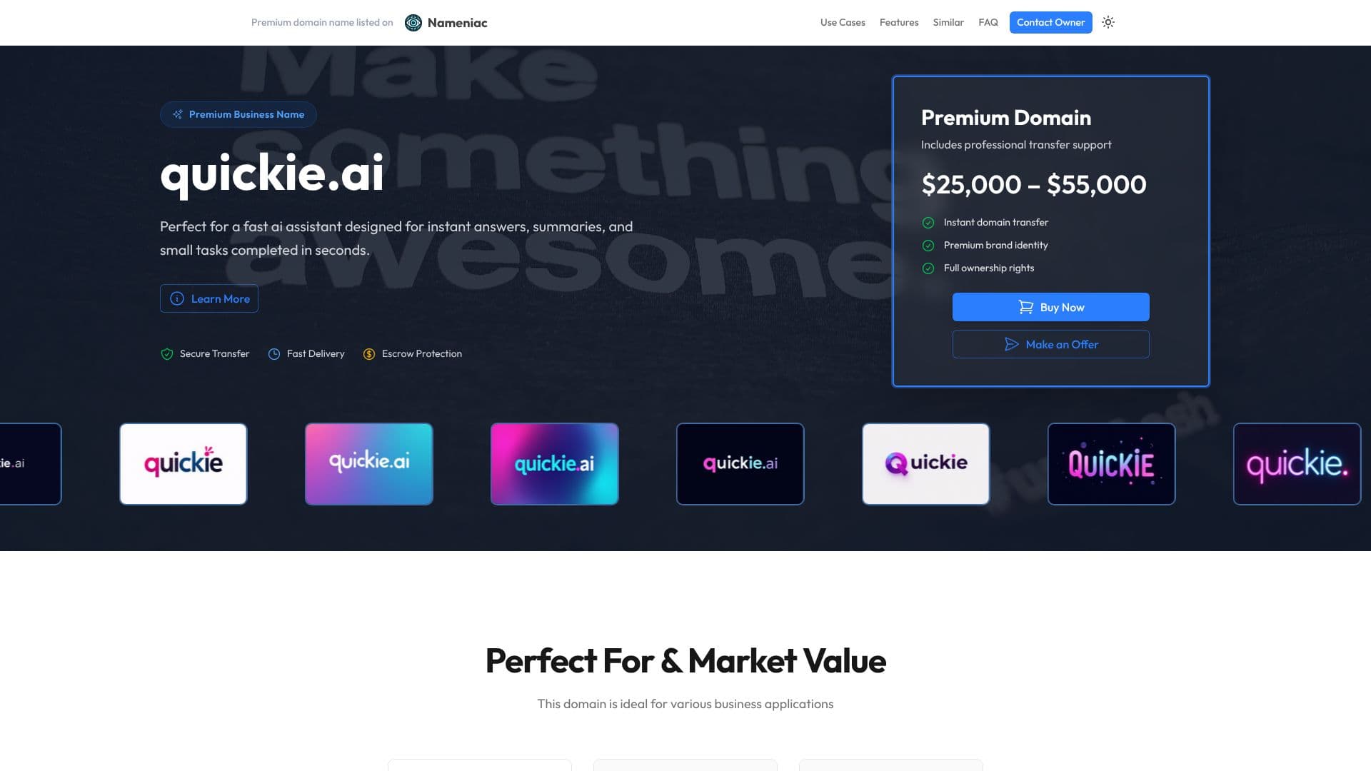 quickie.ai - Premium Domain screenshot