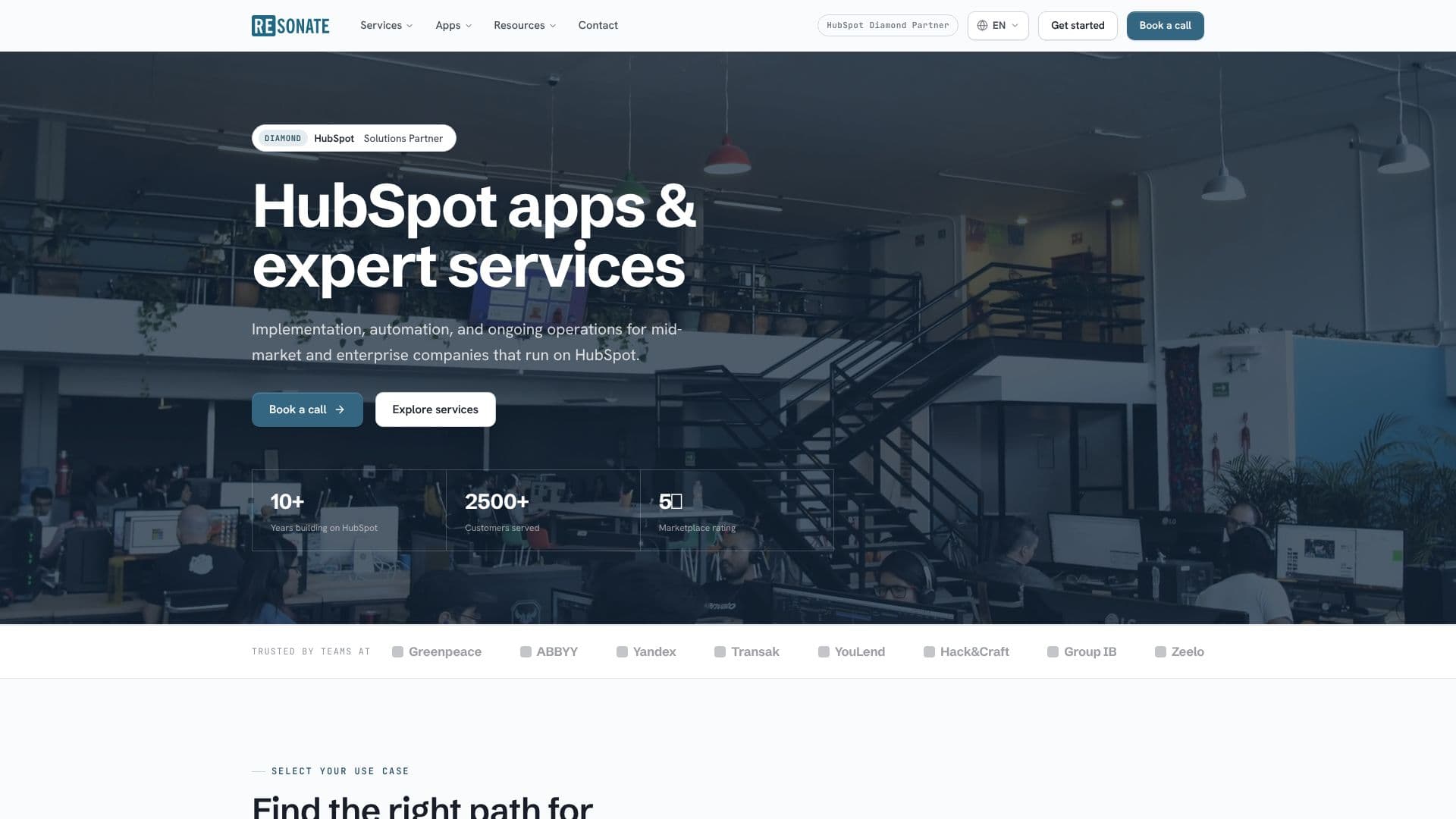 Resonate | HubSpot Diamond Solutions Partner screenshot