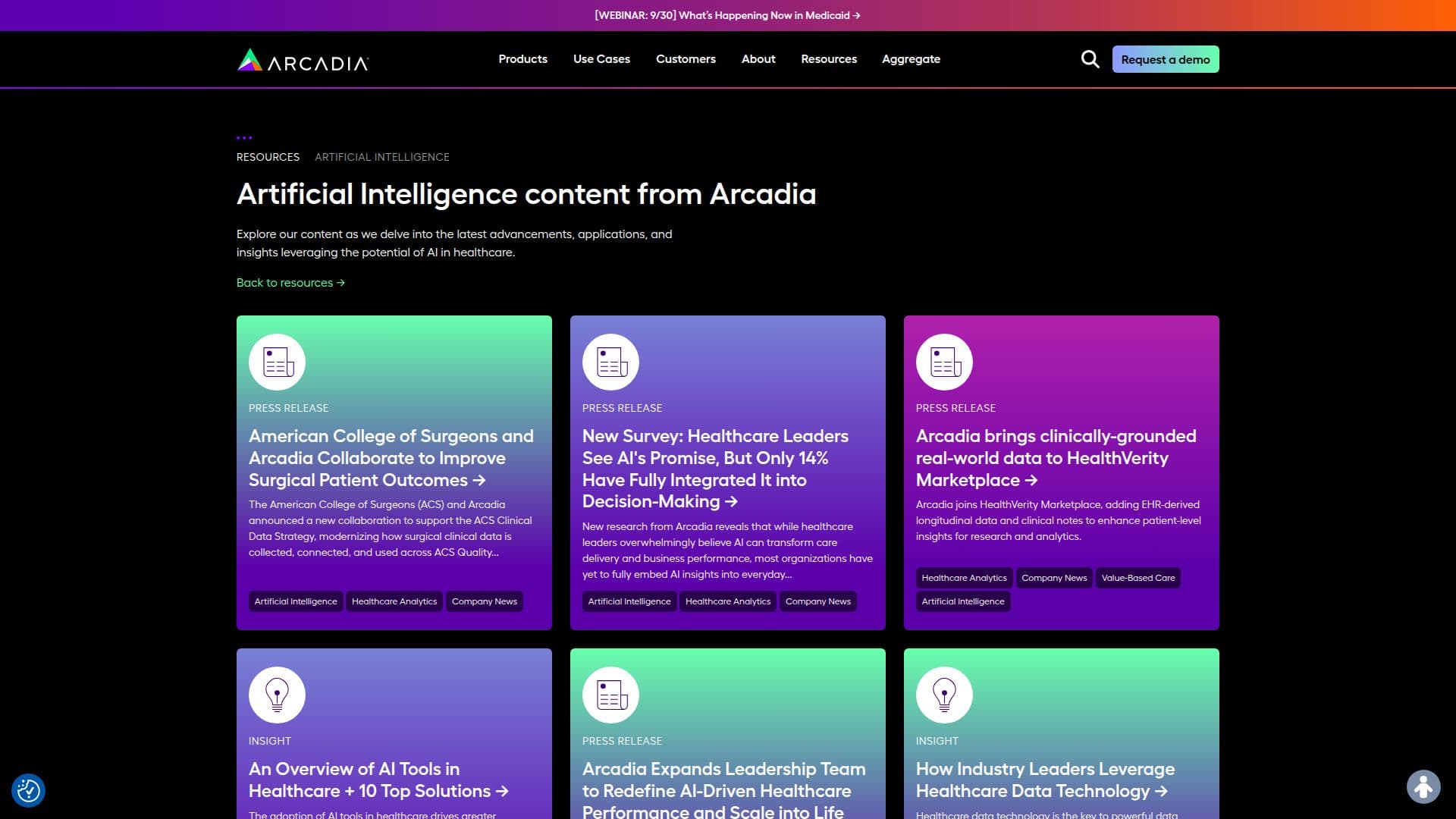 Plataforma de IA em Saúde da Arcadia screenshot