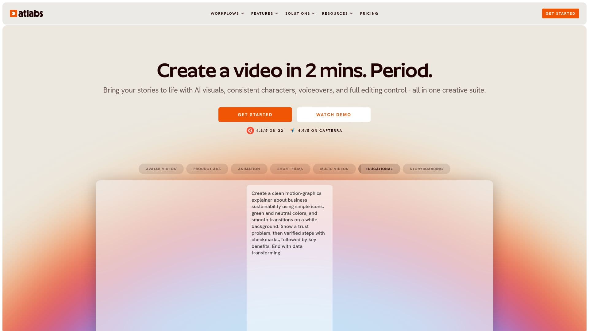 Atlabs AI Video Generator screenshot