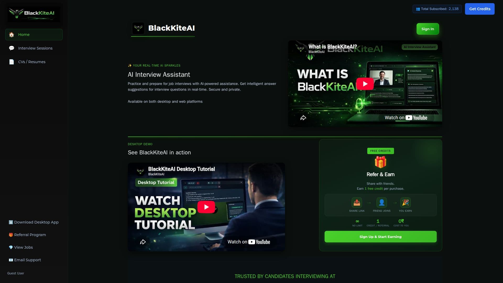 Black Kite AI screenshot