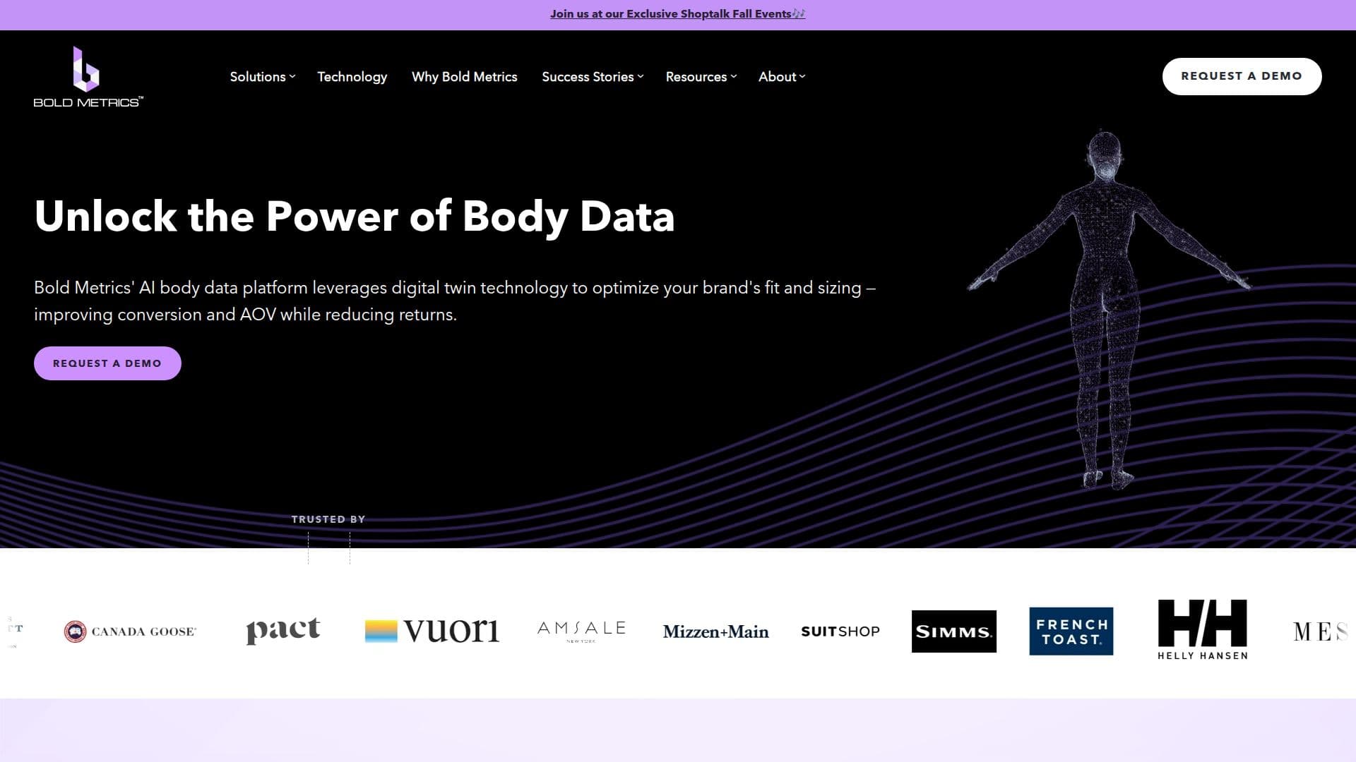 Plataforma de Dados Corporais AI Bold Metrics screenshot